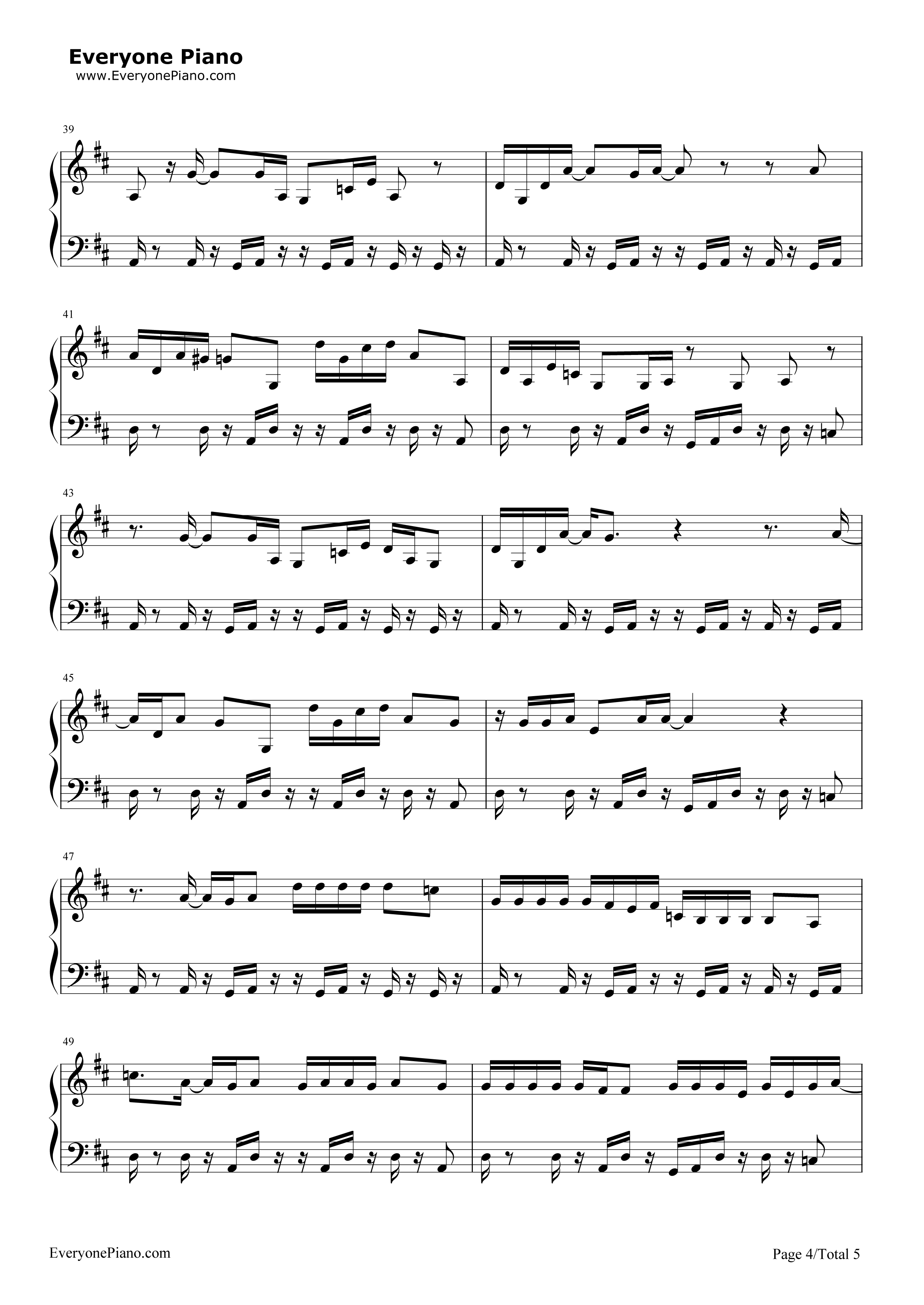 A钢琴谱_Lady_Gaga