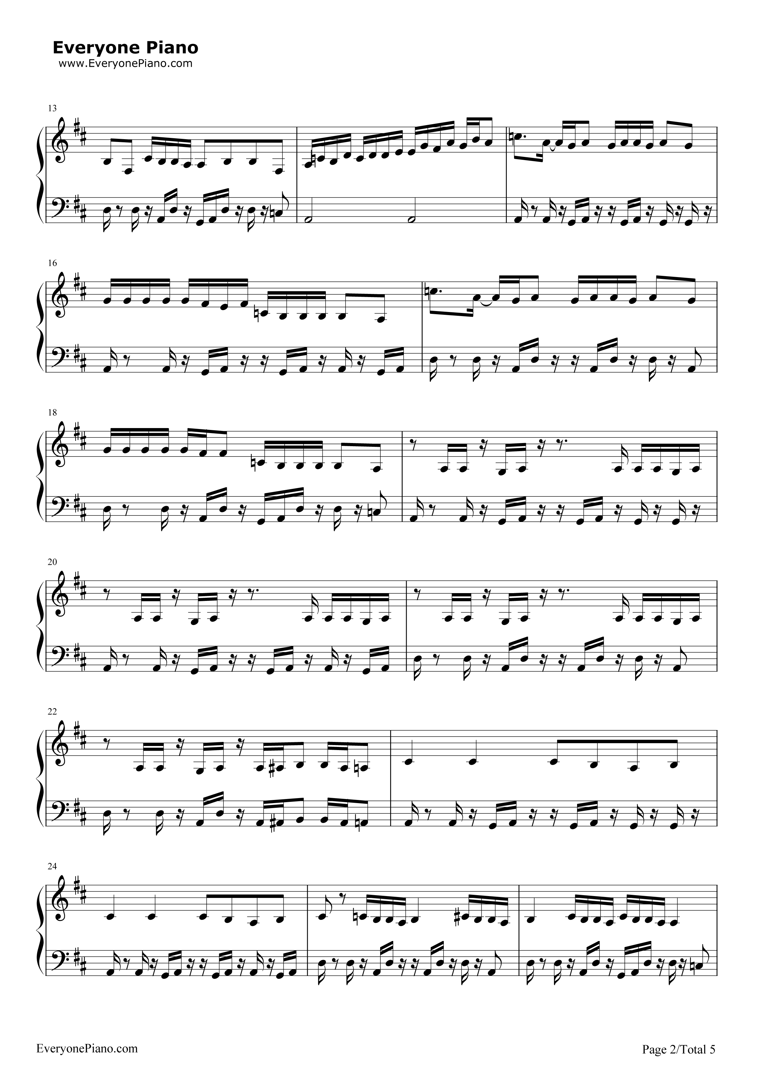 A钢琴谱_Lady_Gaga