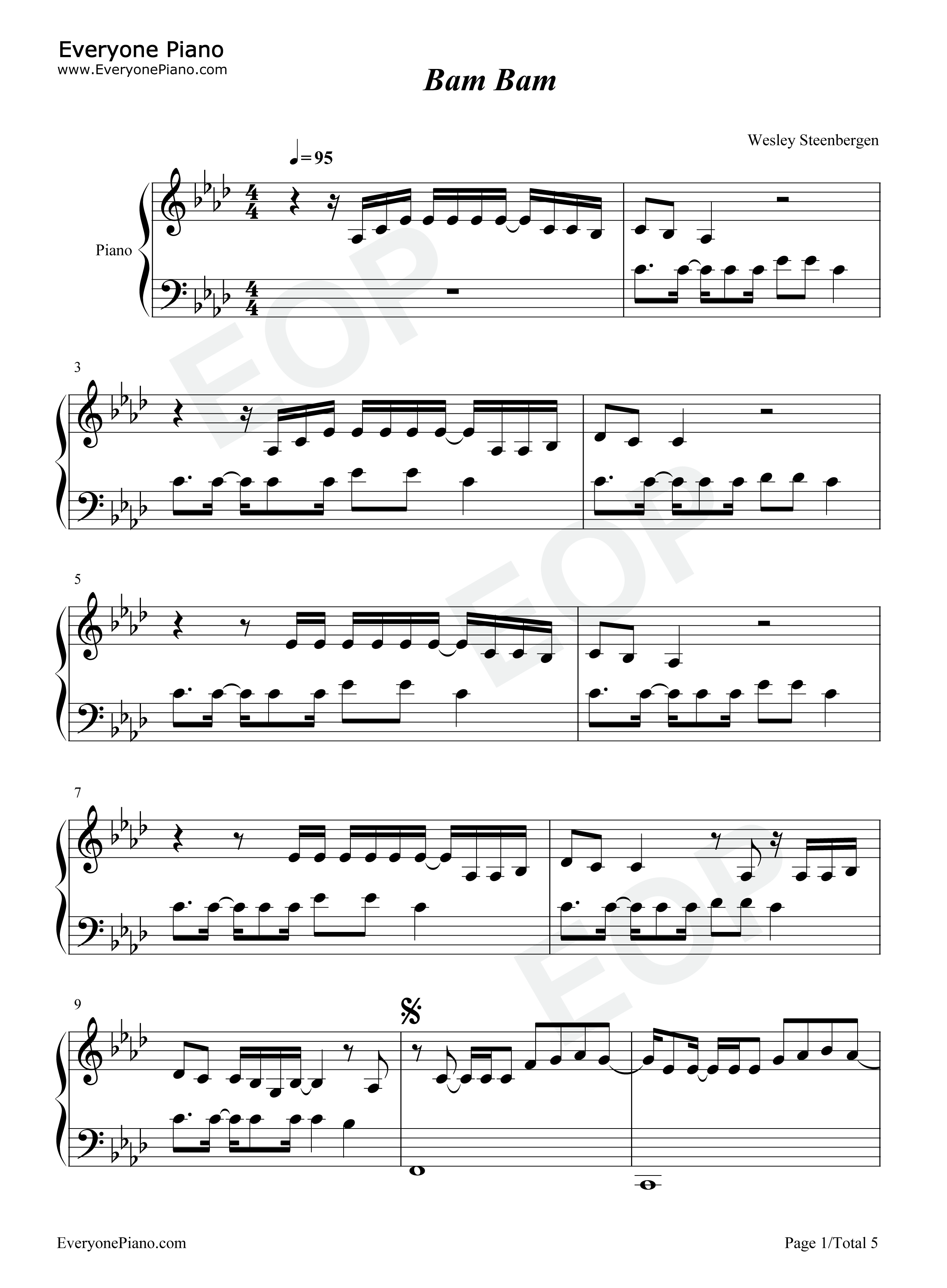 Bam_Bam钢琴谱_Camila_Cabello_Ed_Sheeran