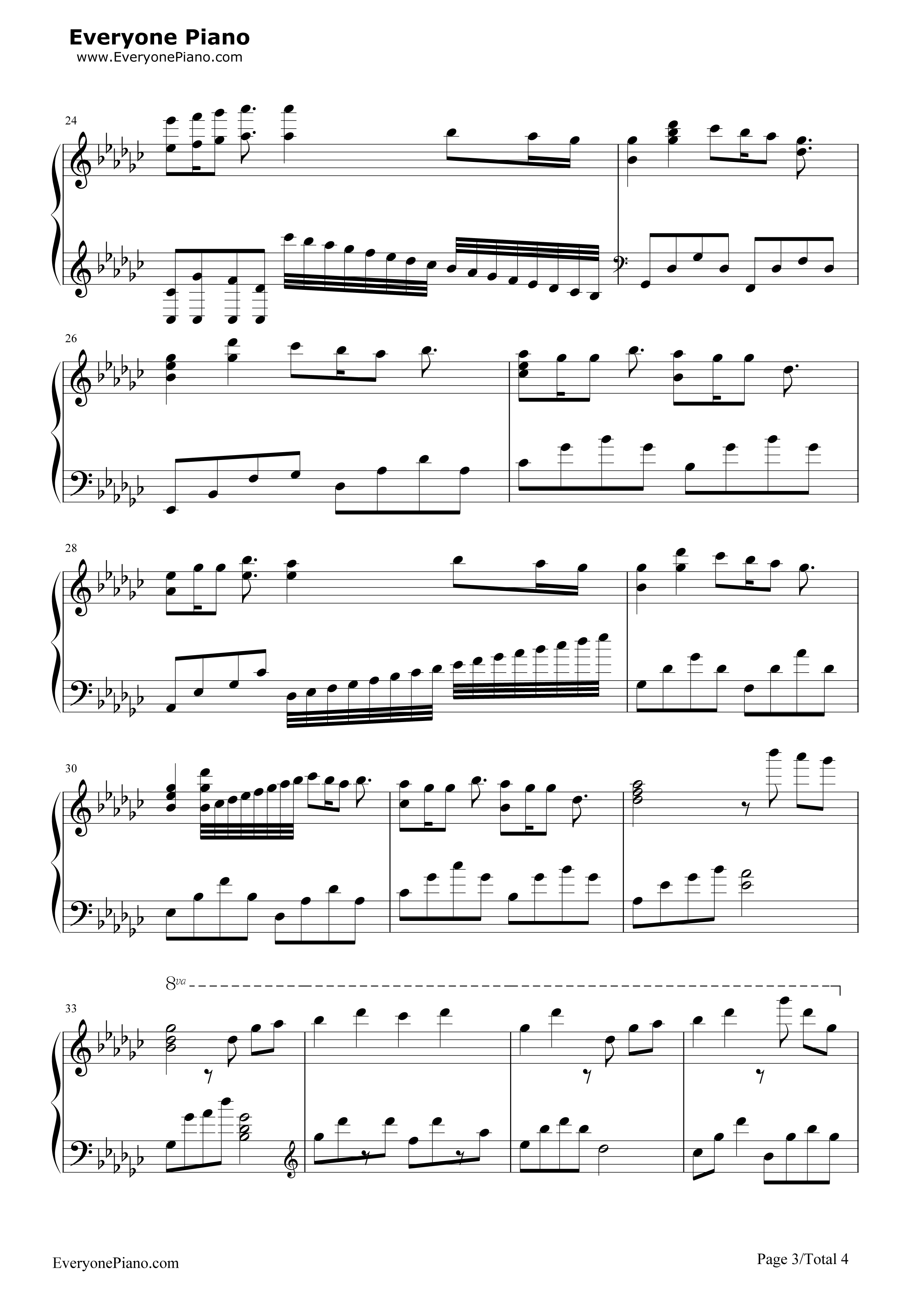 情歌完美演奏版钢琴谱_梁静茹