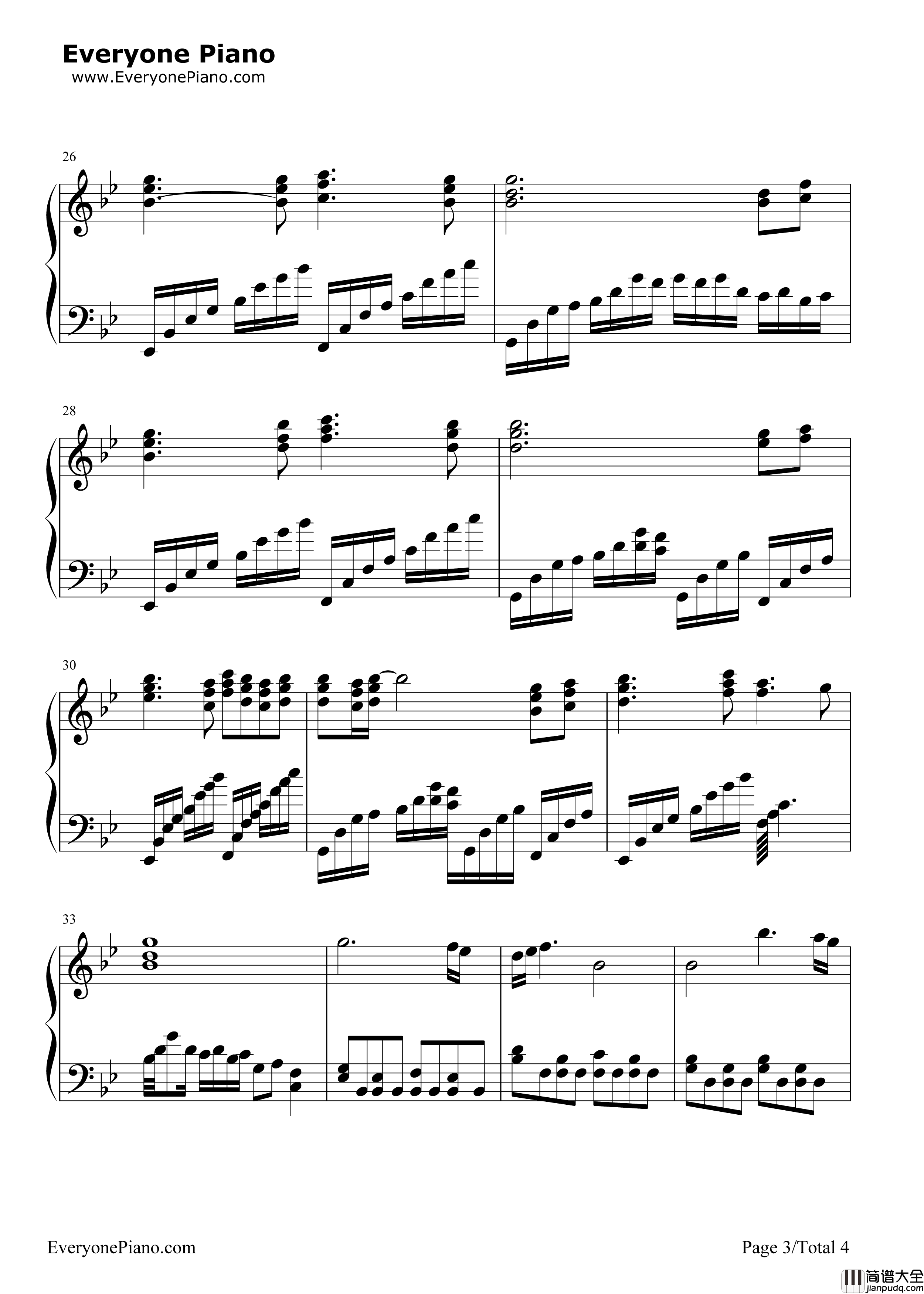 姻缘钢琴谱_李善姬