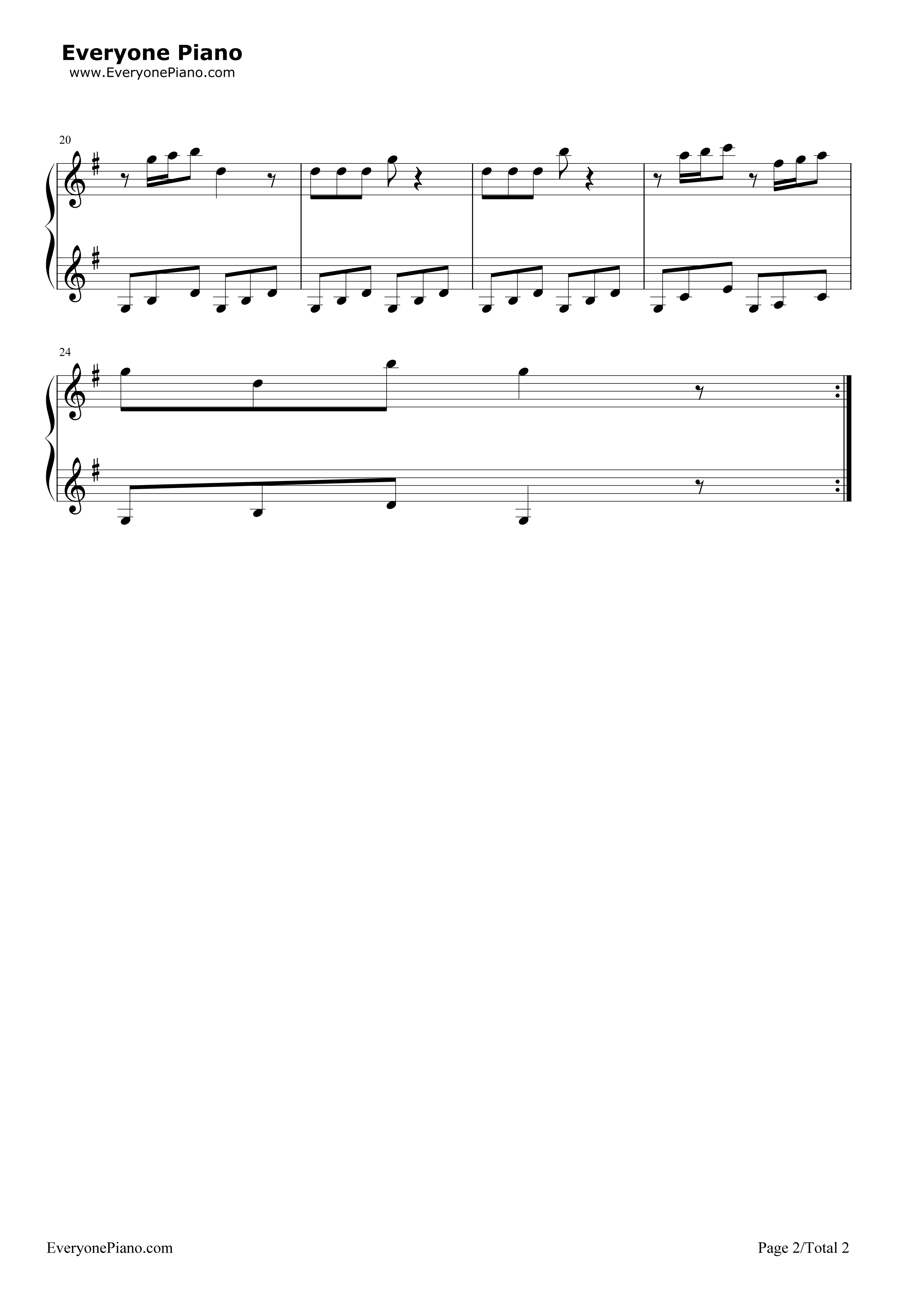 乡村舞曲钢琴谱_莫扎特