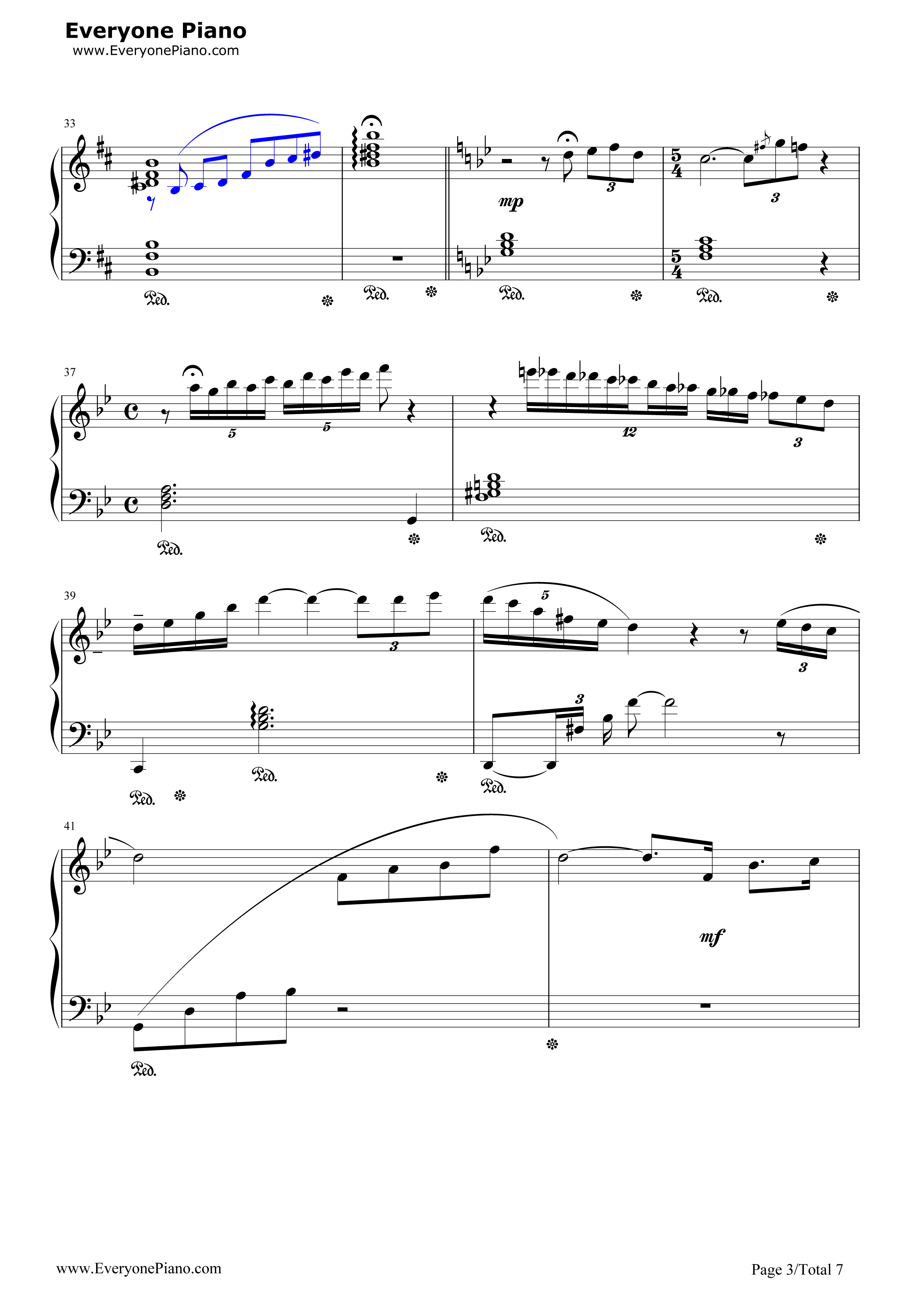 帰らざる日々钢琴谱_久石让_宫崎骏