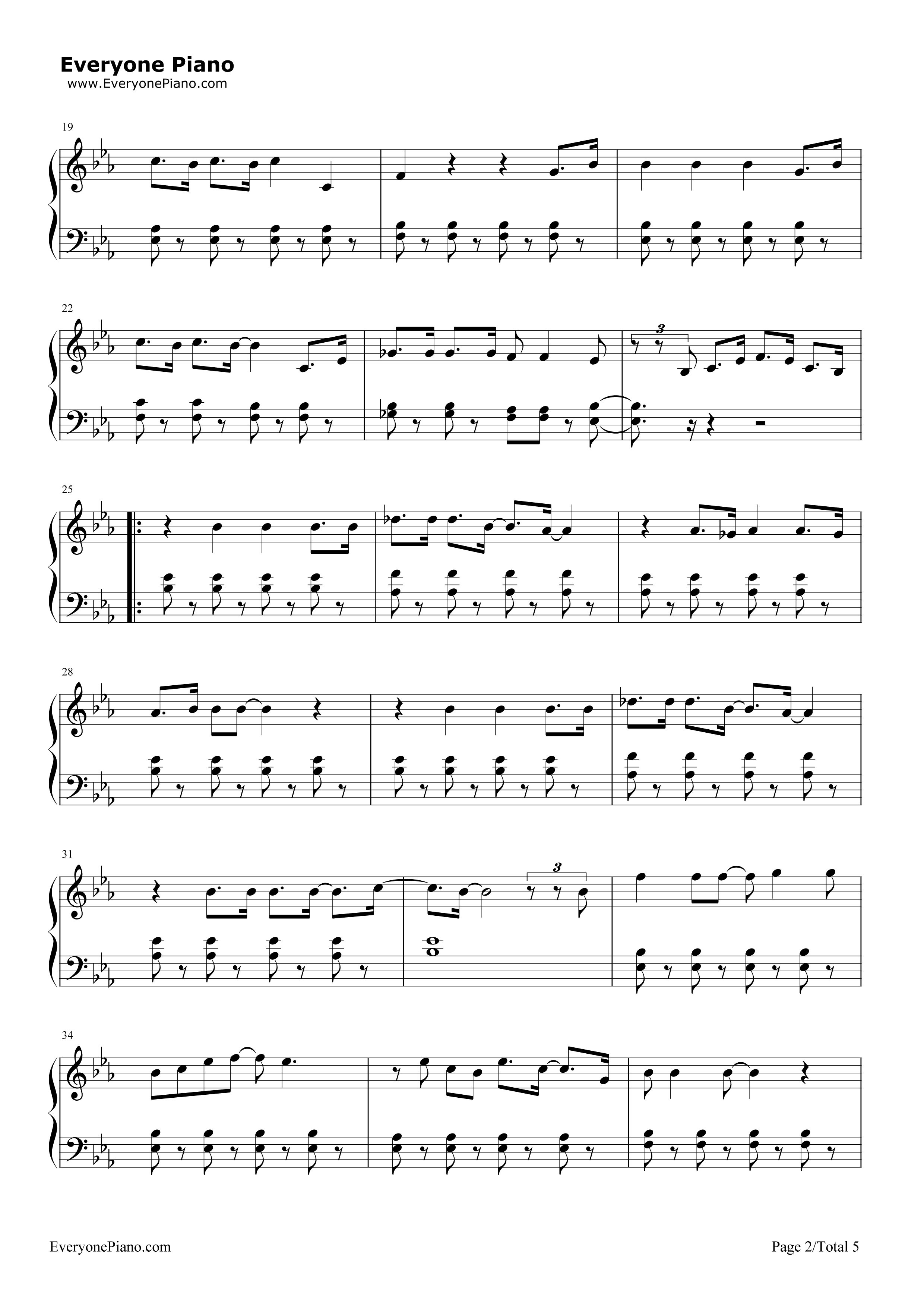 嘿嘿嘿钢琴谱_费玉清