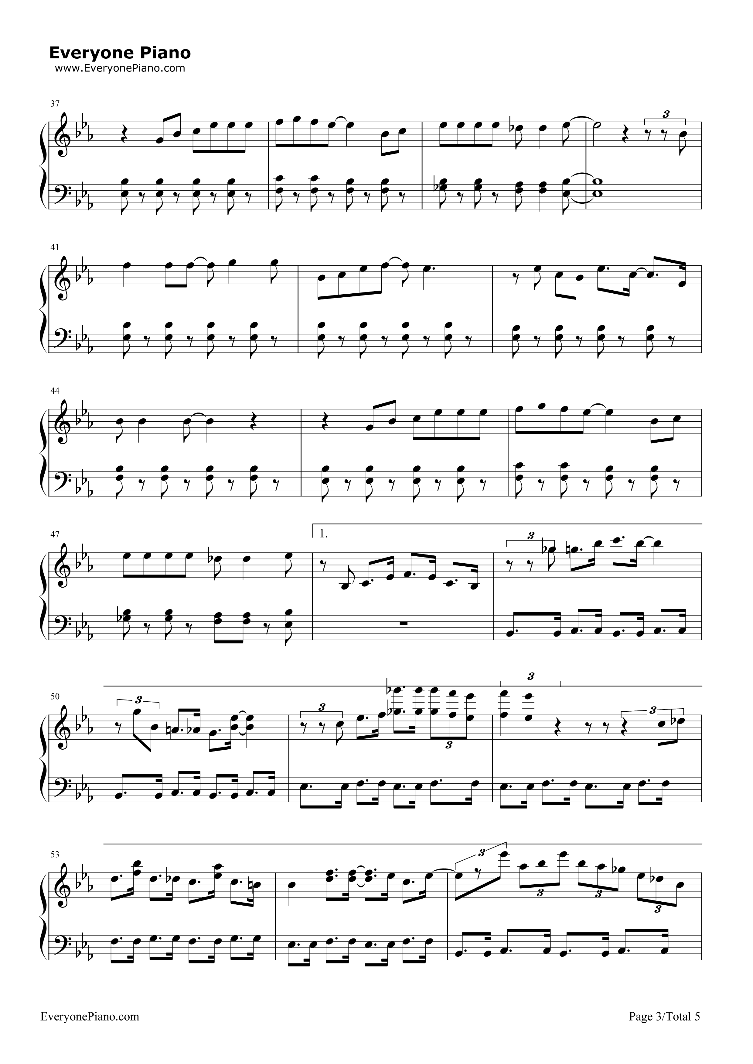 嘿嘿嘿钢琴谱_费玉清