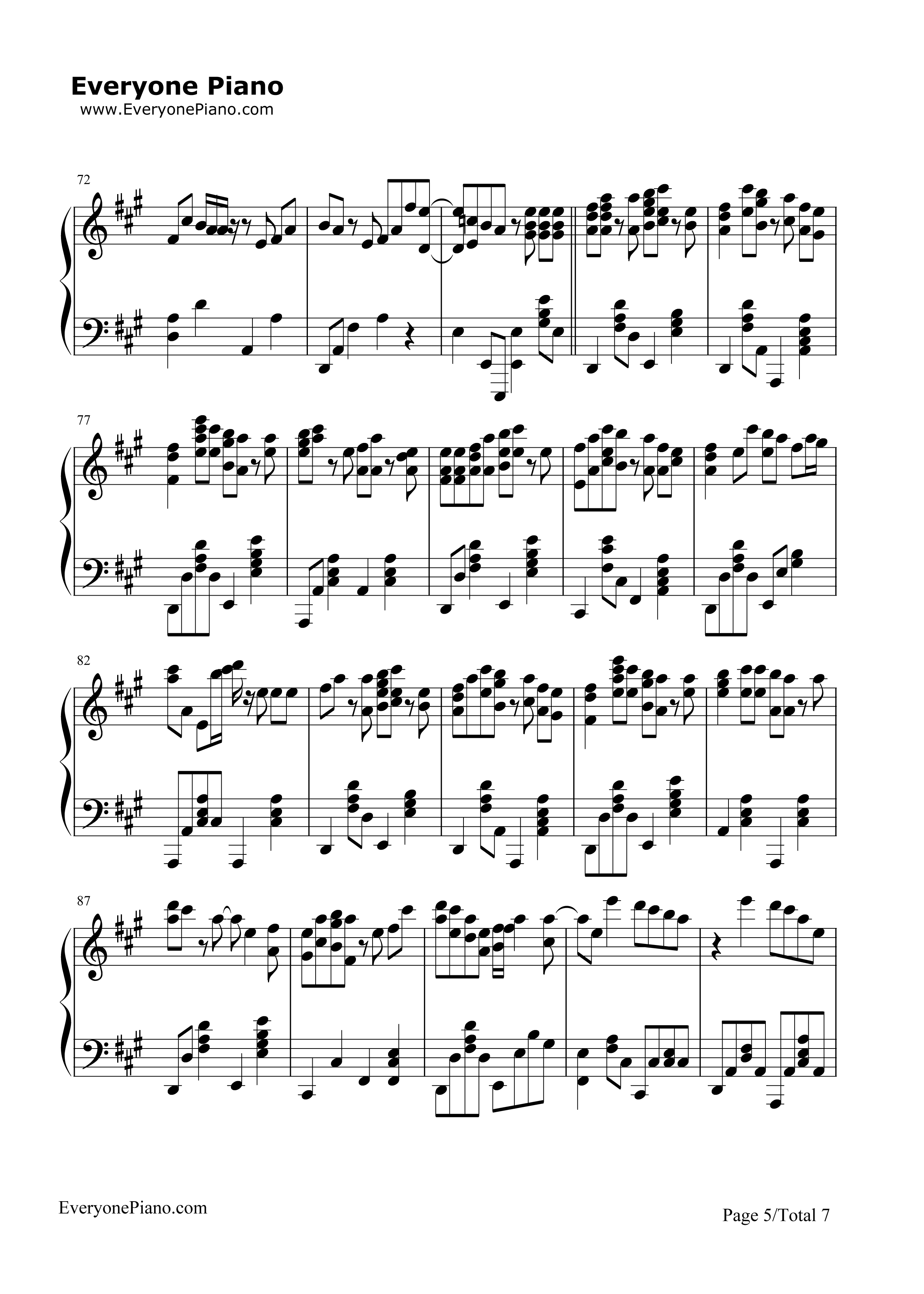 文乃的幸福理论钢琴谱_自然の敌P