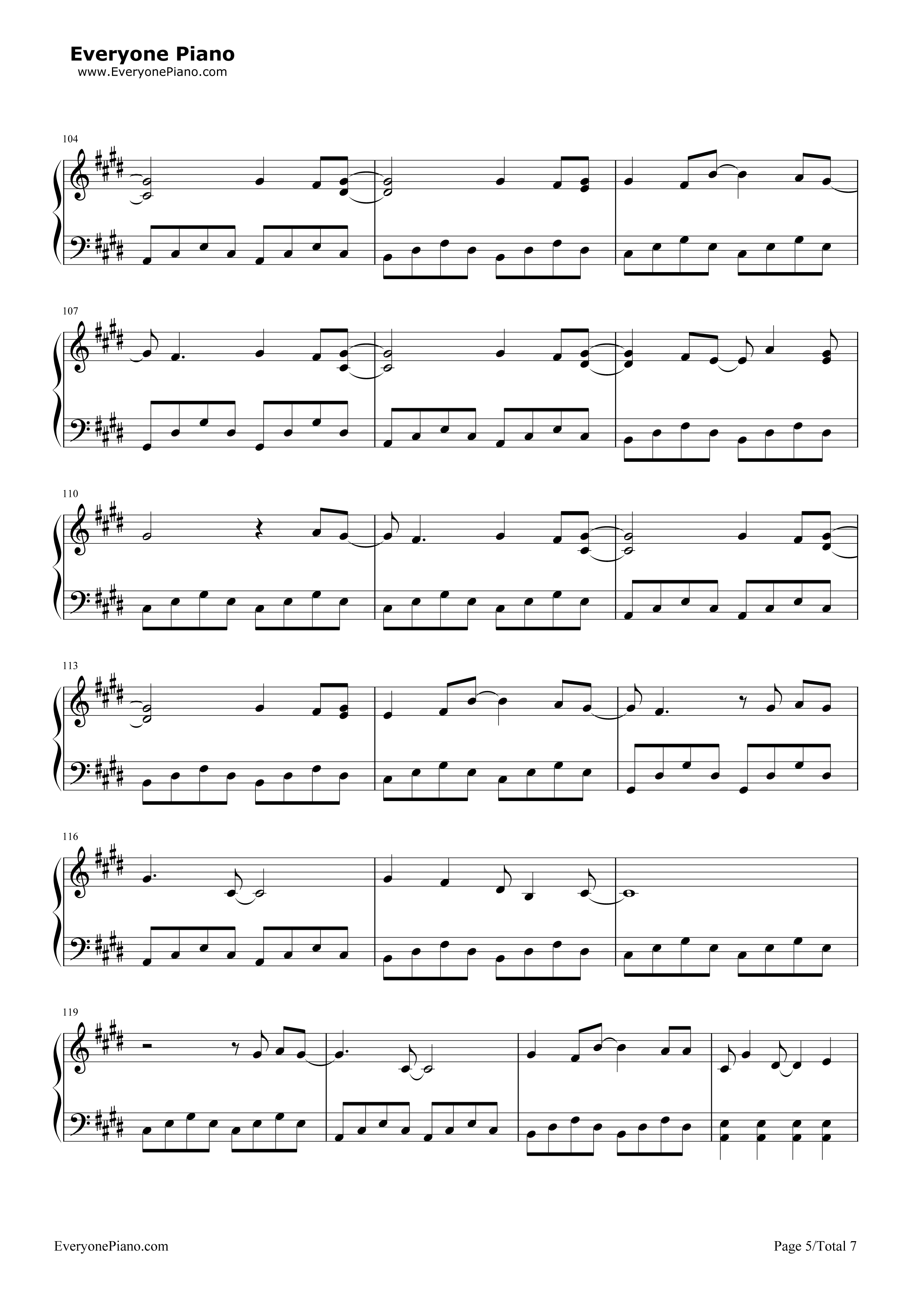 Glamorous_Sky钢琴谱_中岛美嘉