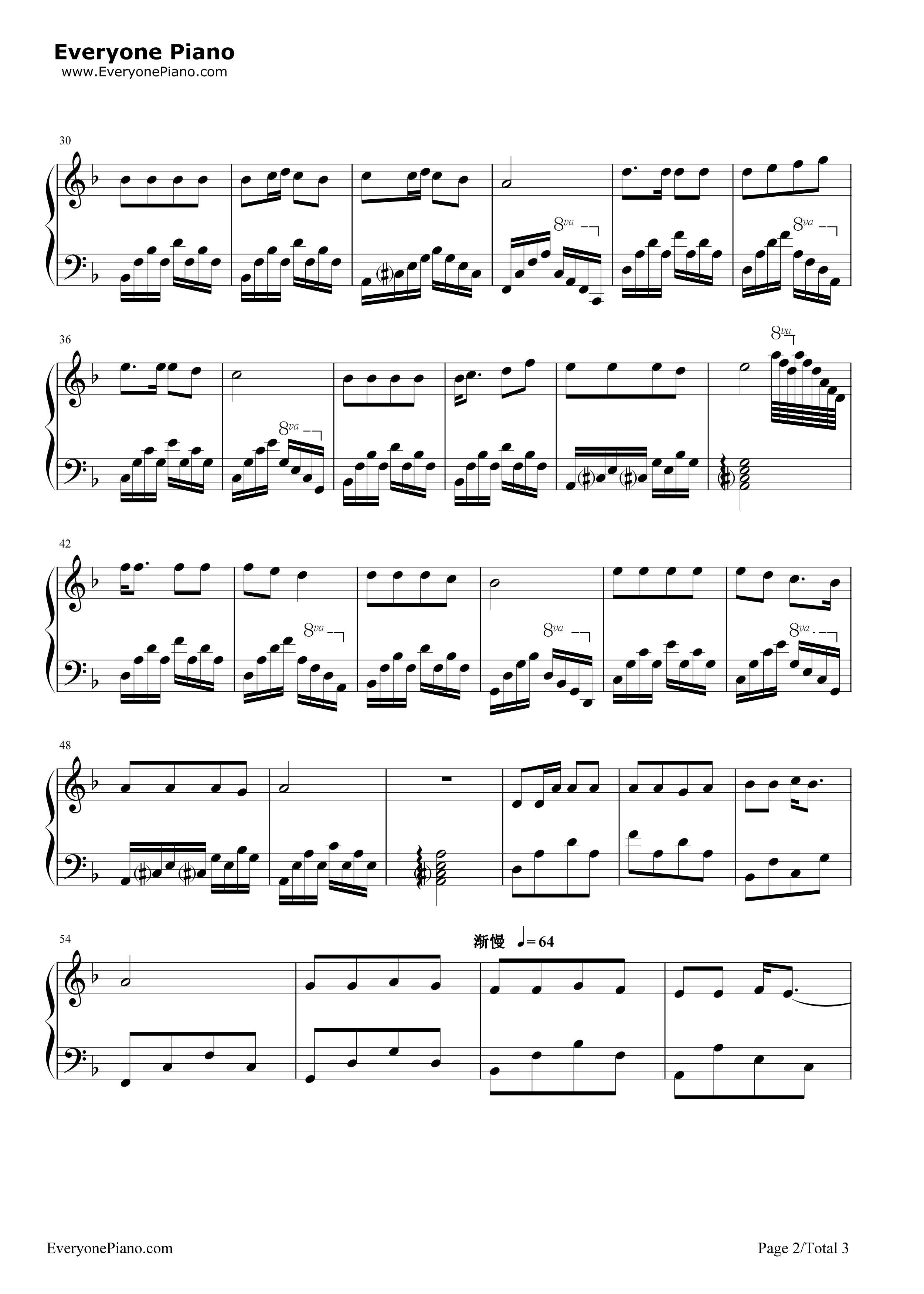 几许风雨钢琴谱_张国荣