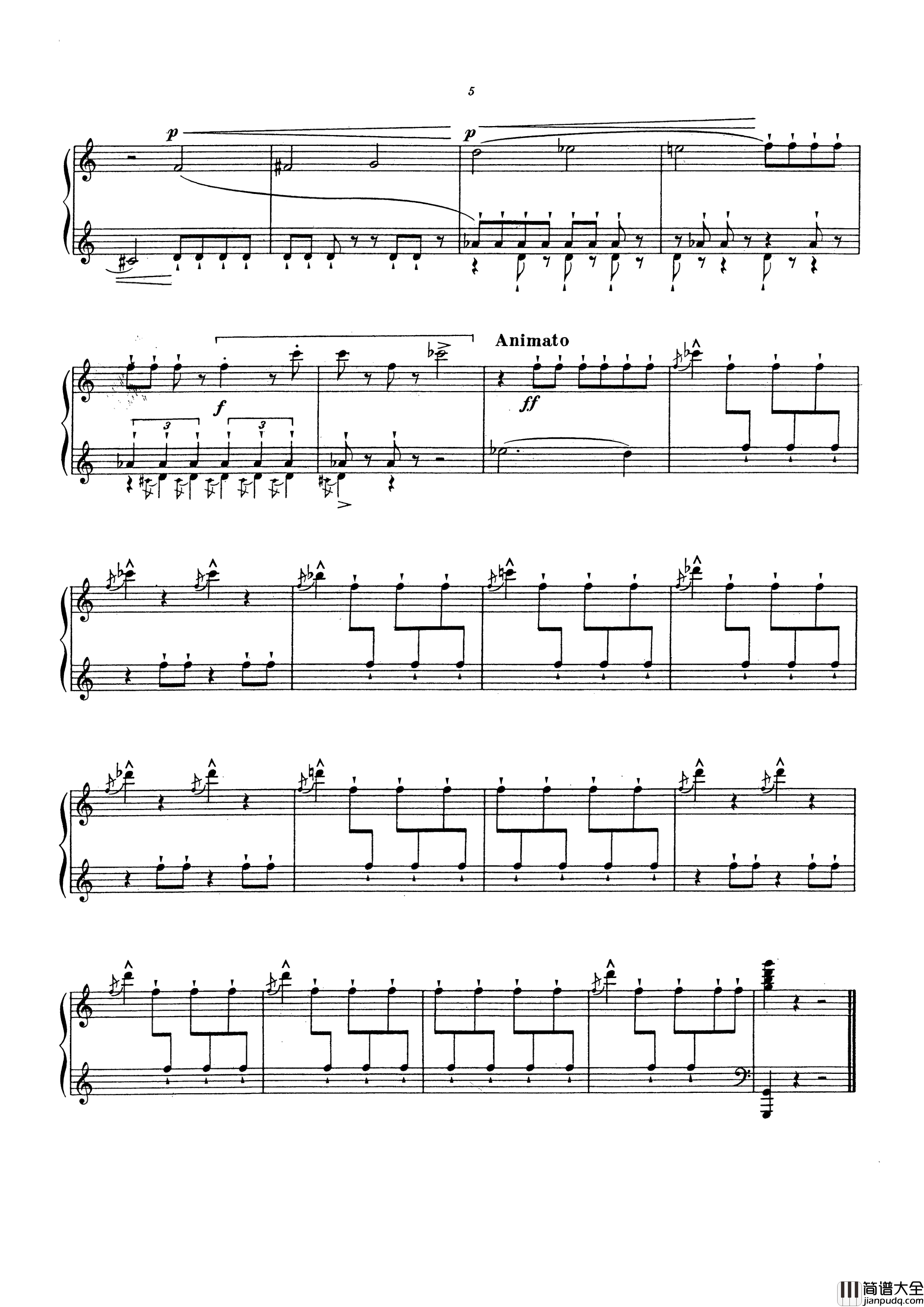 动物狂欢节钢琴谱