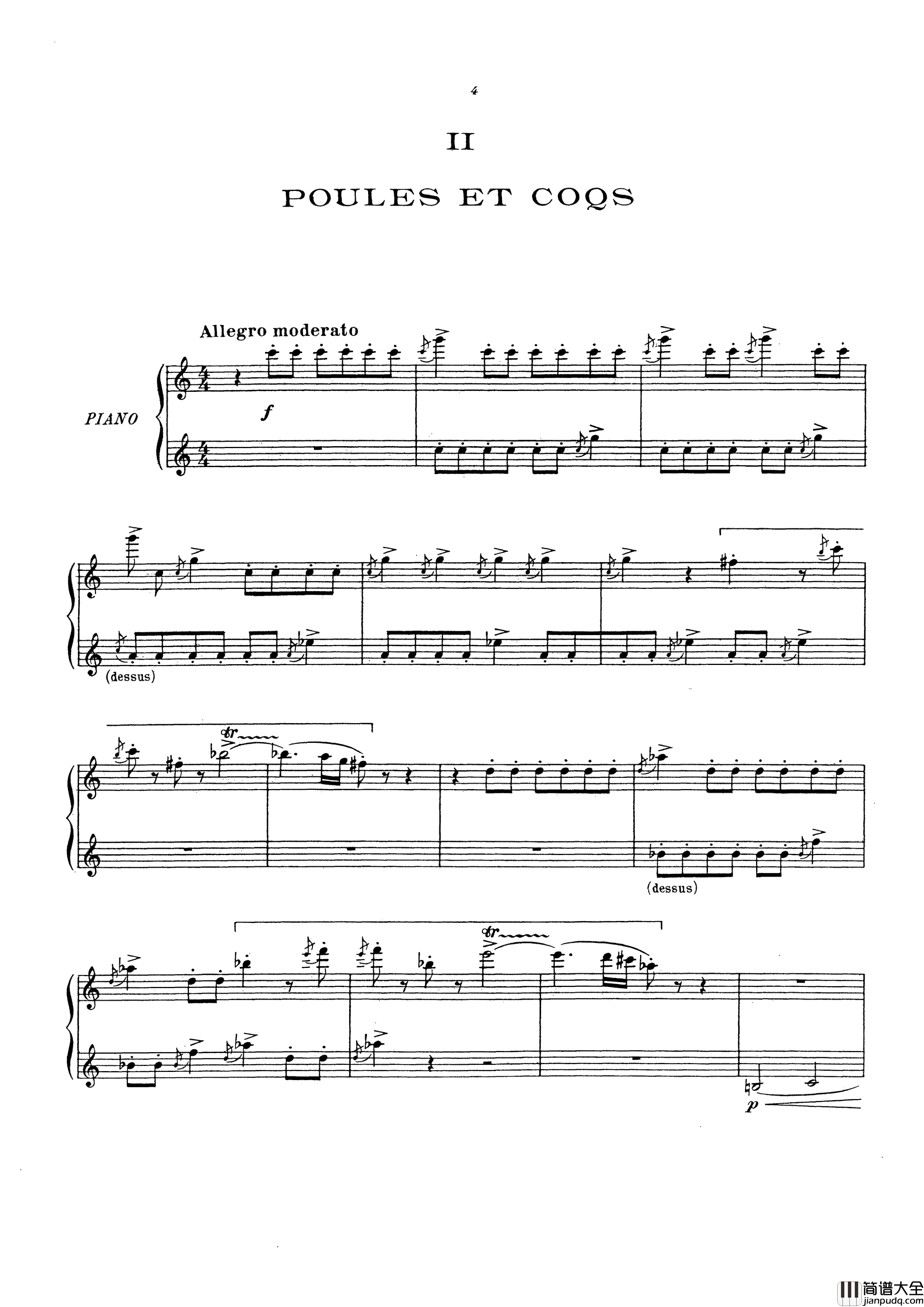 动物狂欢节钢琴谱