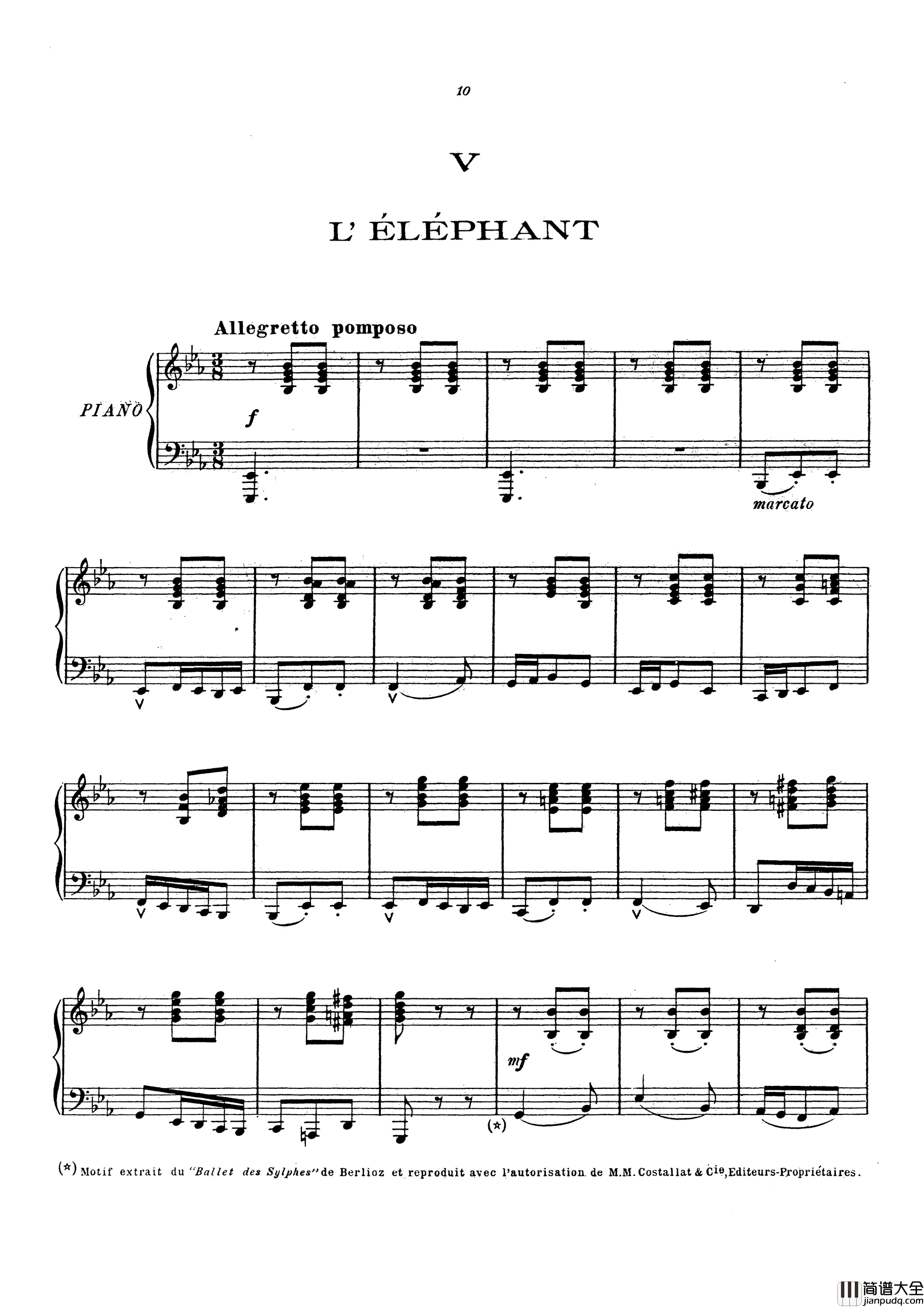 动物狂欢节钢琴谱