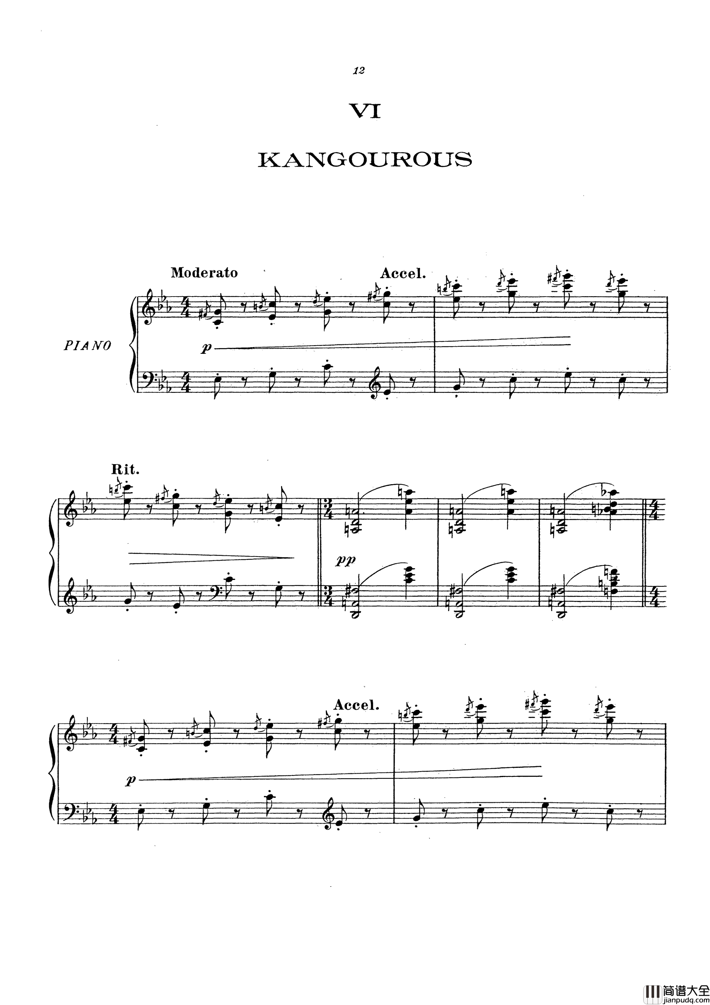 动物狂欢节钢琴谱