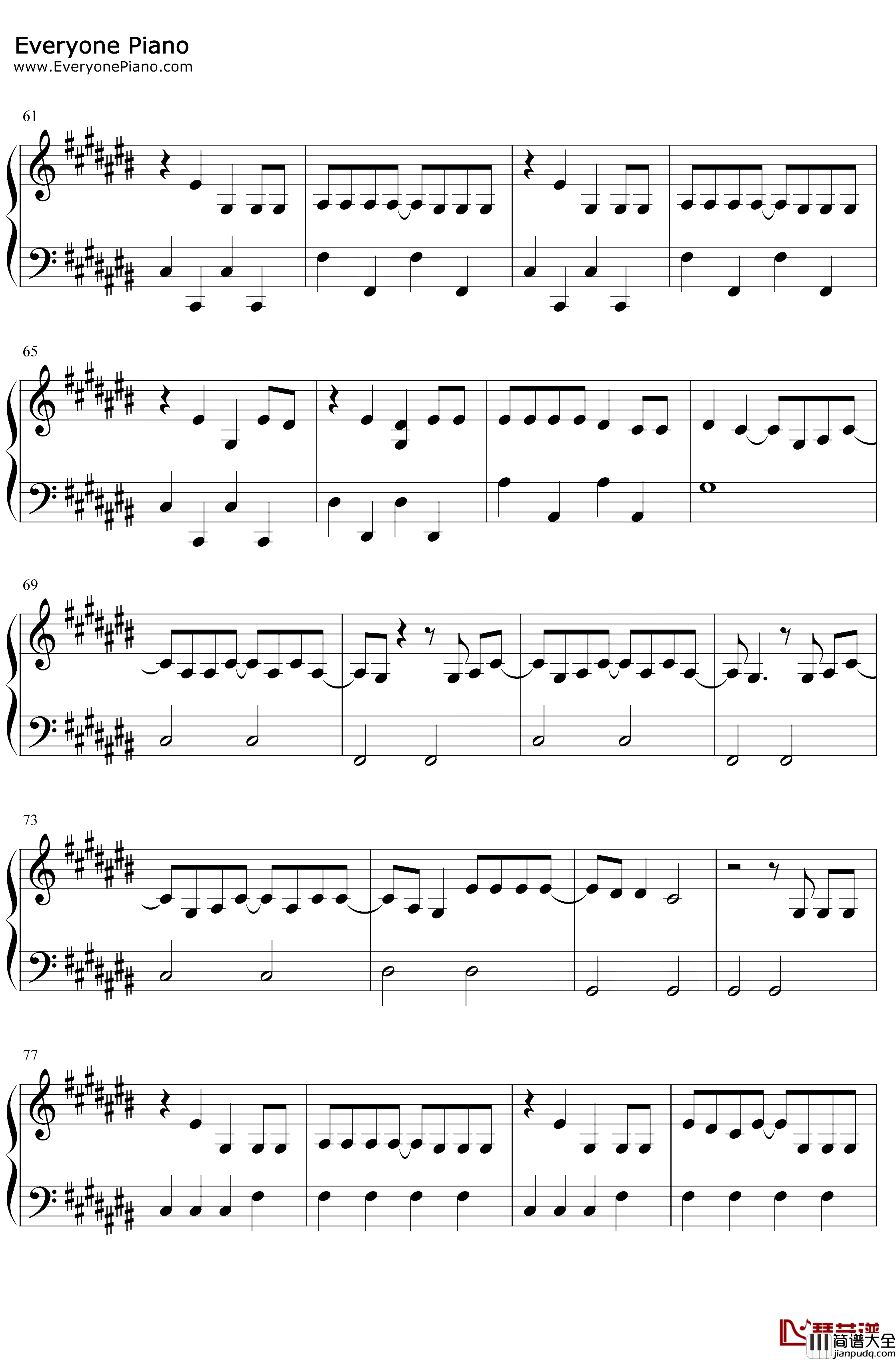 SlowDance钢琴谱_AJMitchellAvaMax_AJMitchellftAvaMax