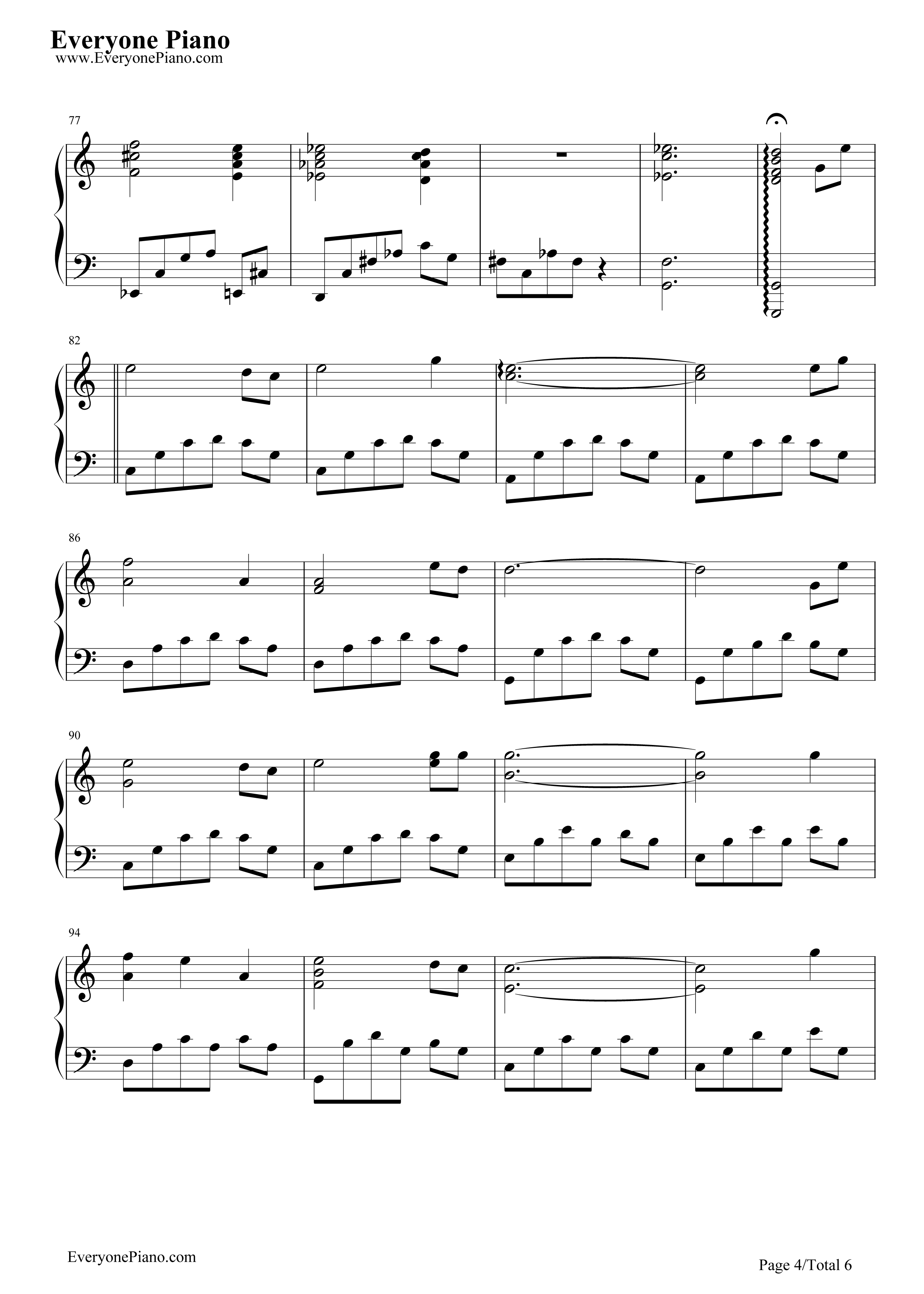 世界的约定钢琴谱_倍赏千恵子