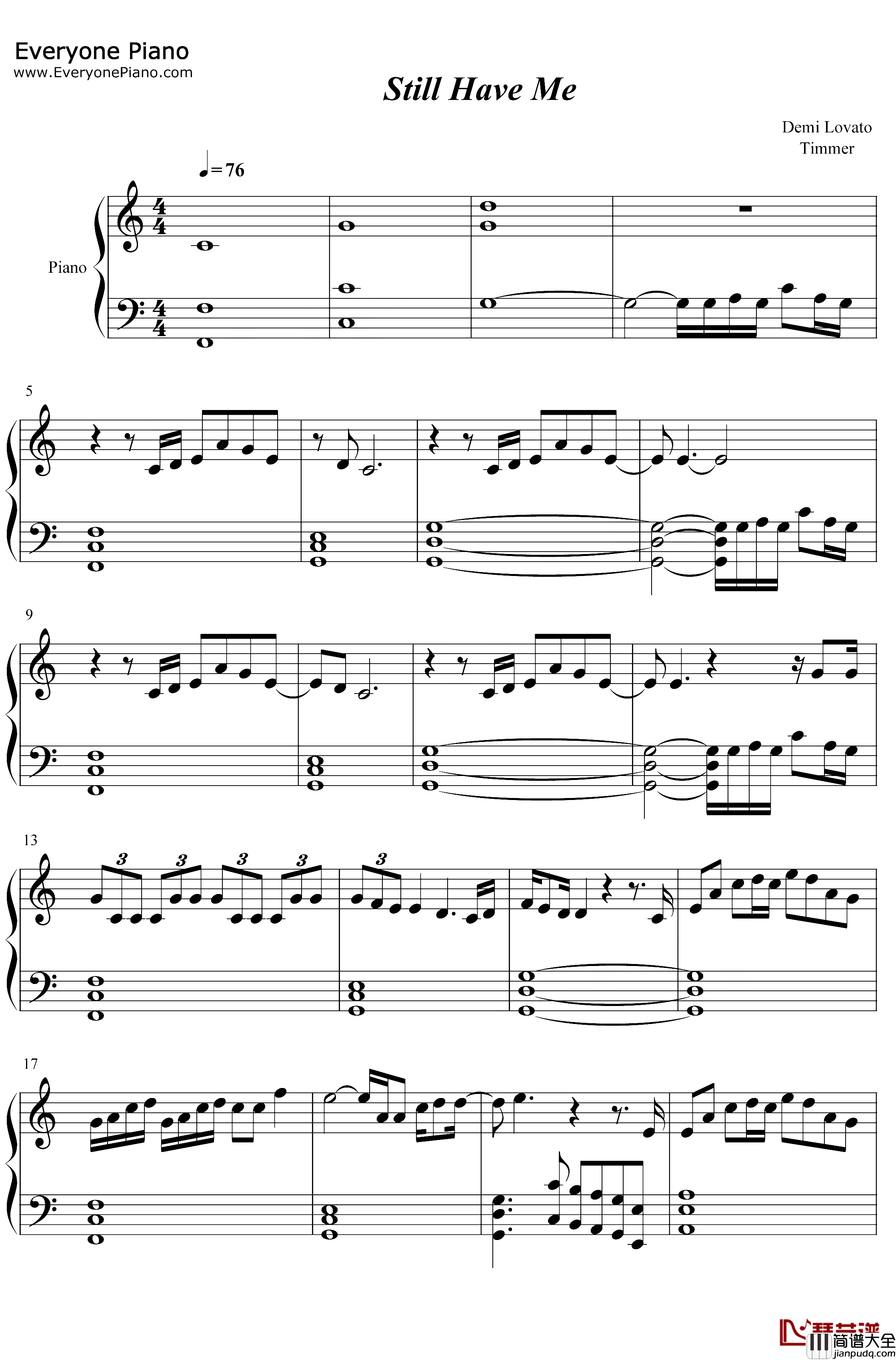 Still_Have_Me钢琴谱_DemiLovato_DemiLovato