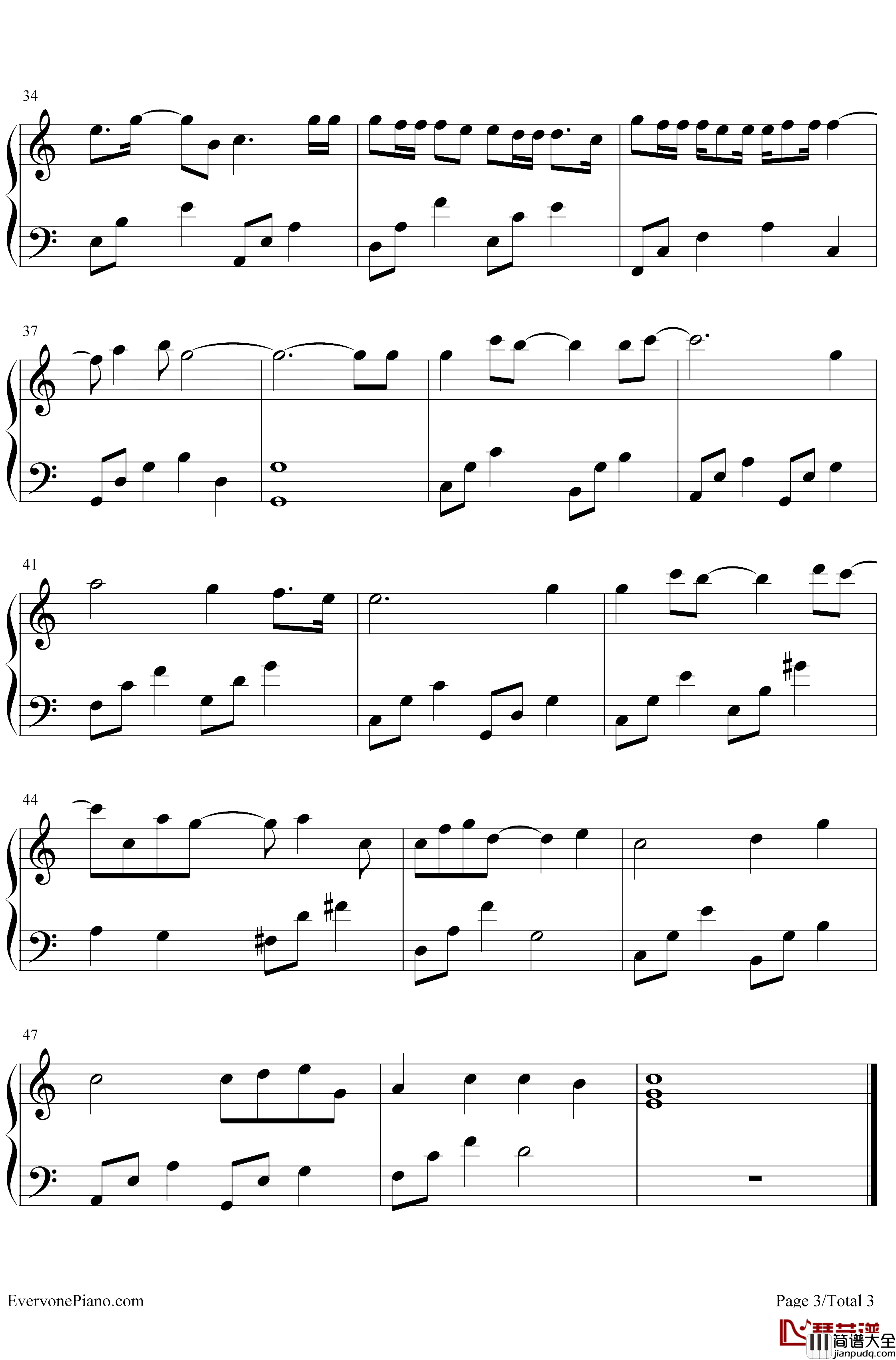 If_Rain钢琴谱_萨吉_C调简单版_以家人之名插曲