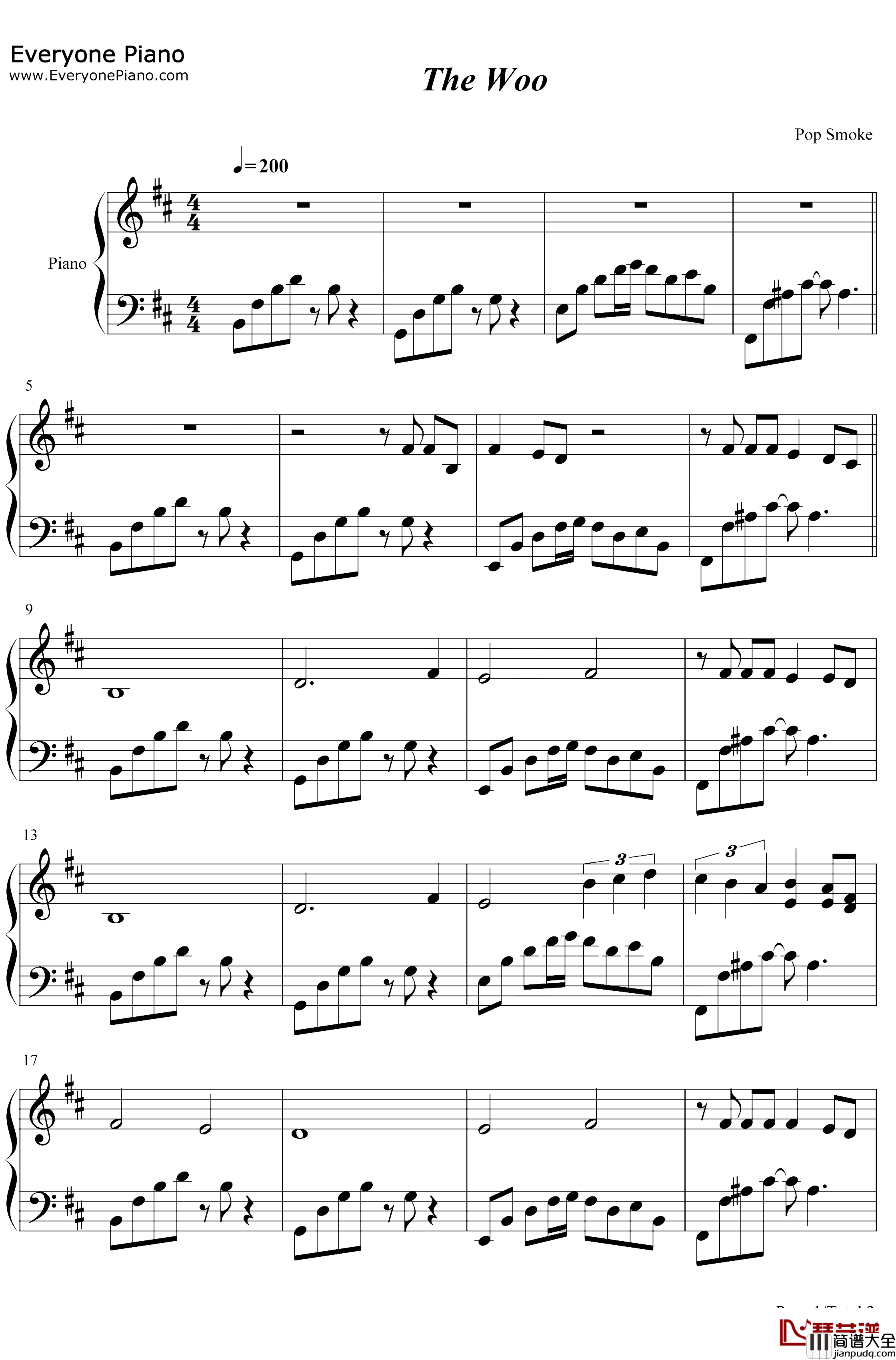 The_Woo钢琴谱_PopSmoke_PopSmoke