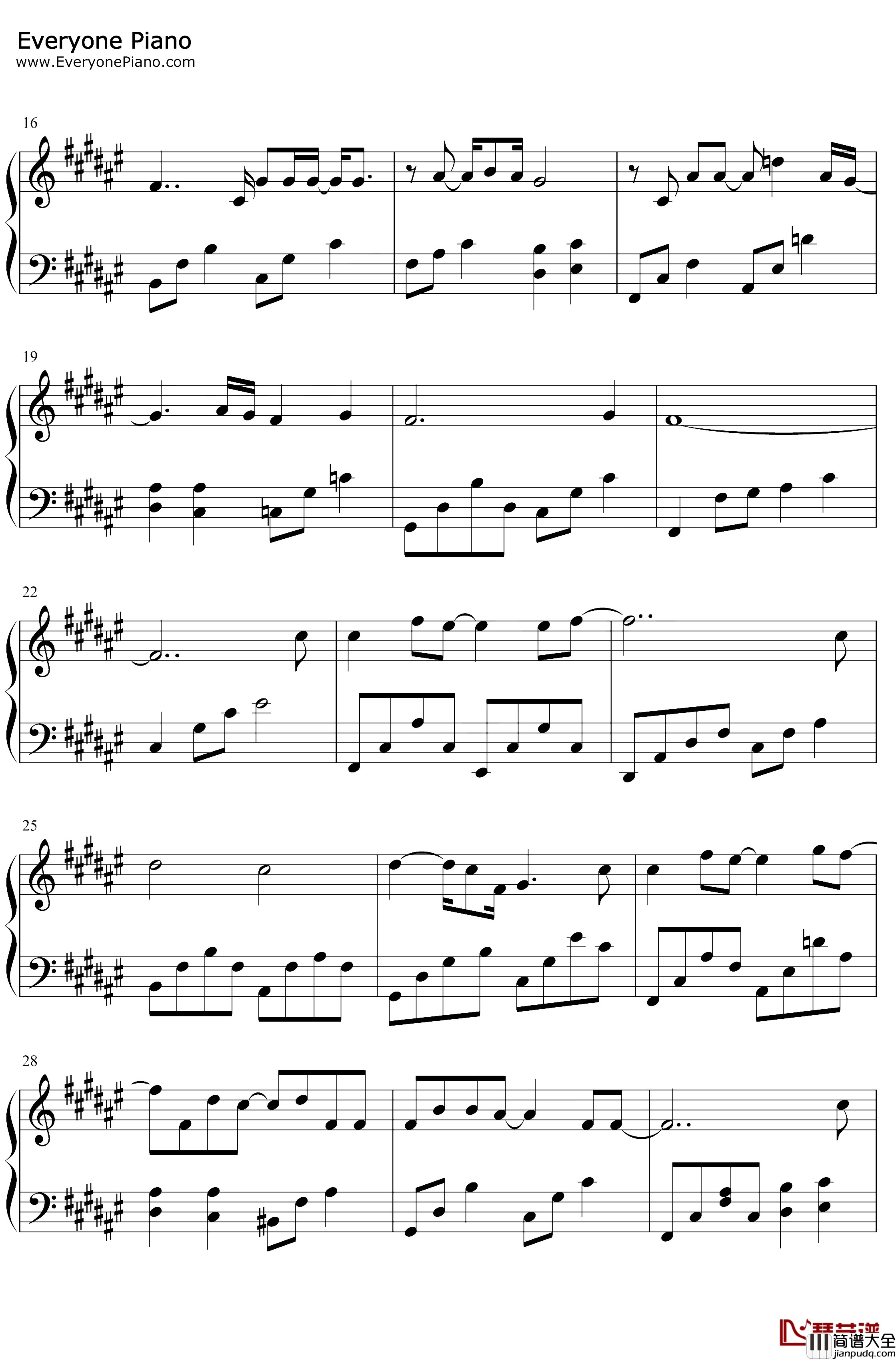 雨钢琴谱_沈以诚_以家人之名插曲