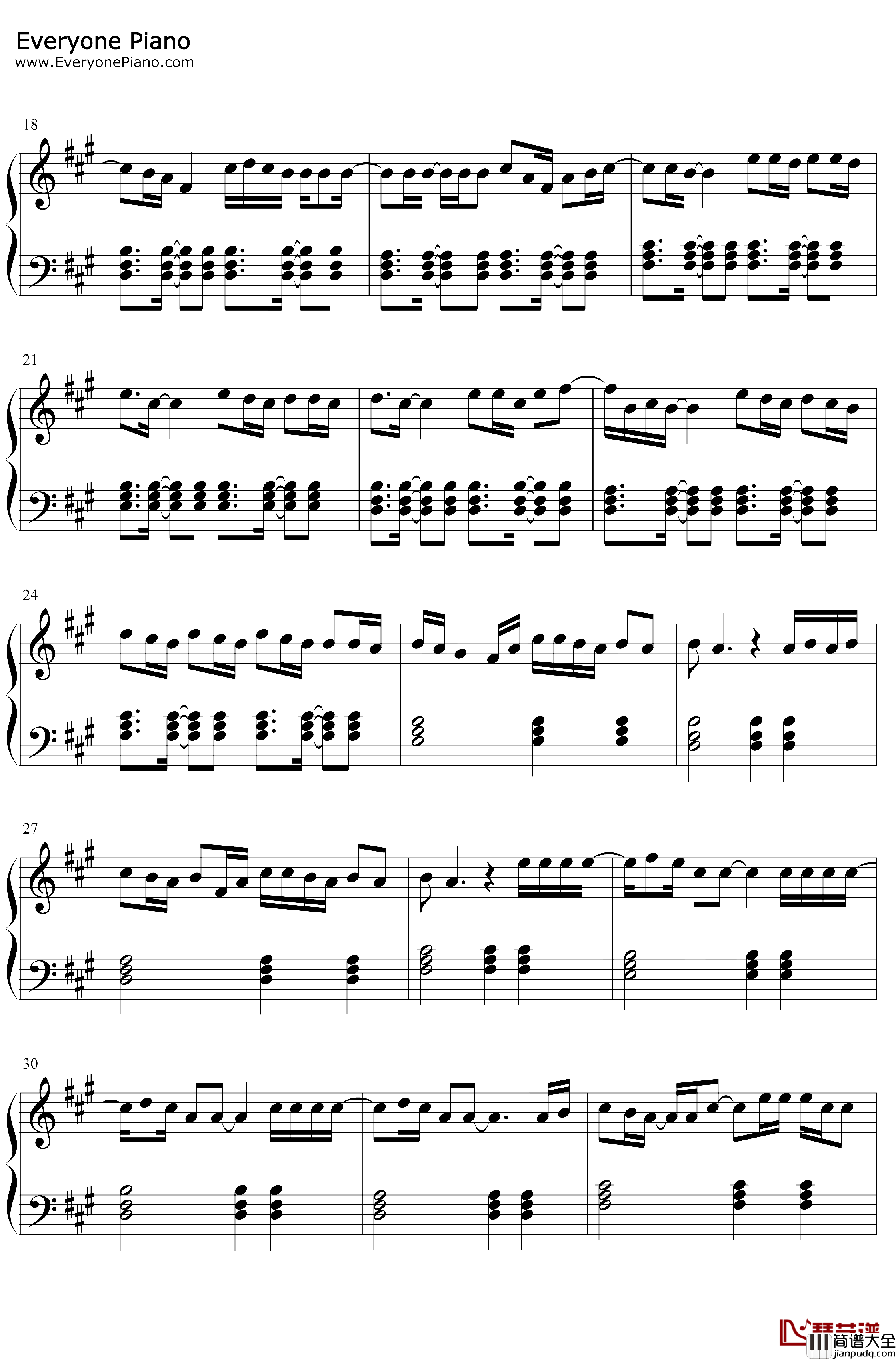 Un_Dia_One_Day钢琴谱_JBalvinDuaLipaBadBunnyTainy_UnDiaOneDay