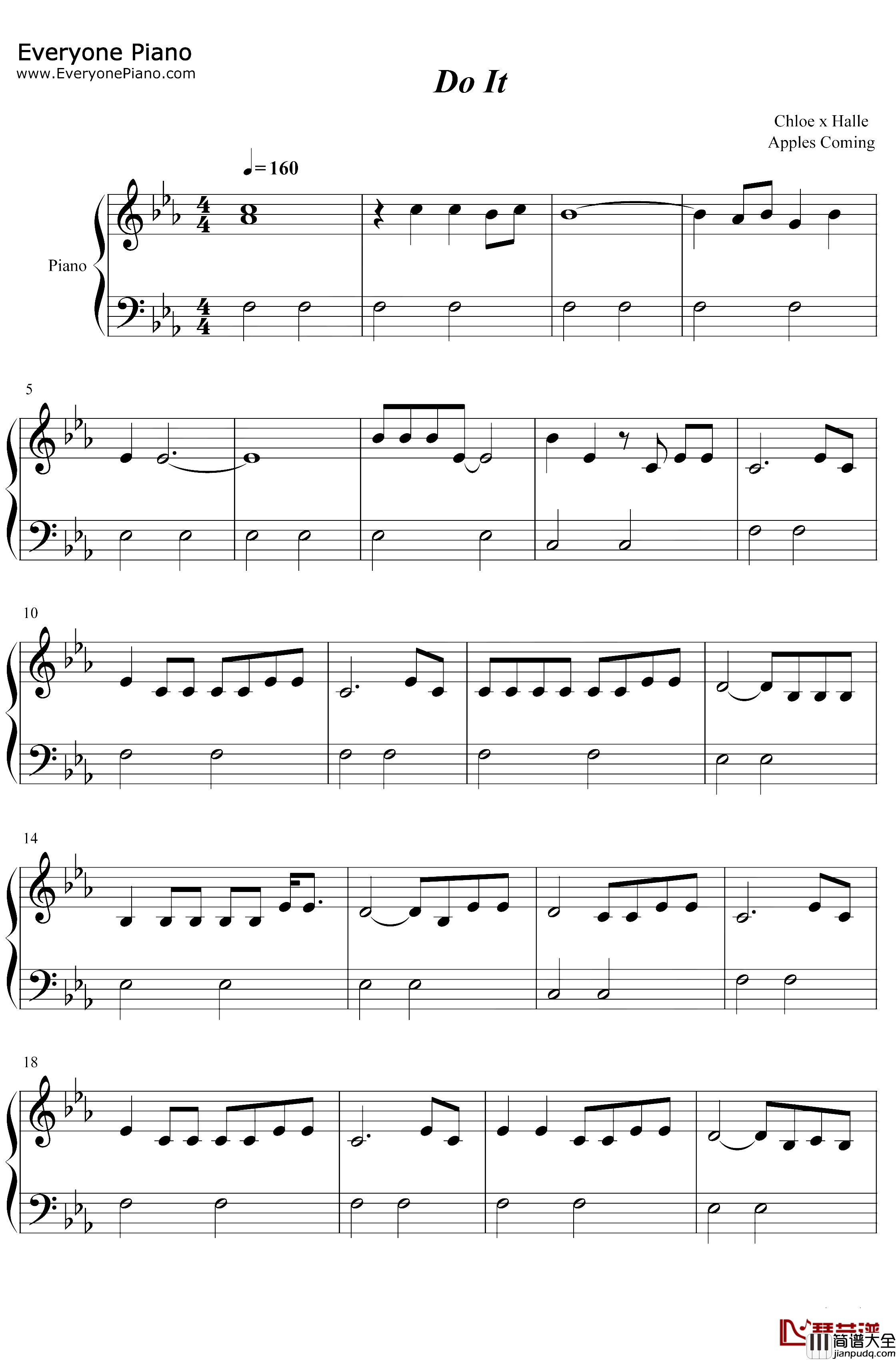 Do_It钢琴谱_ChloexHalle_ChloexHalle