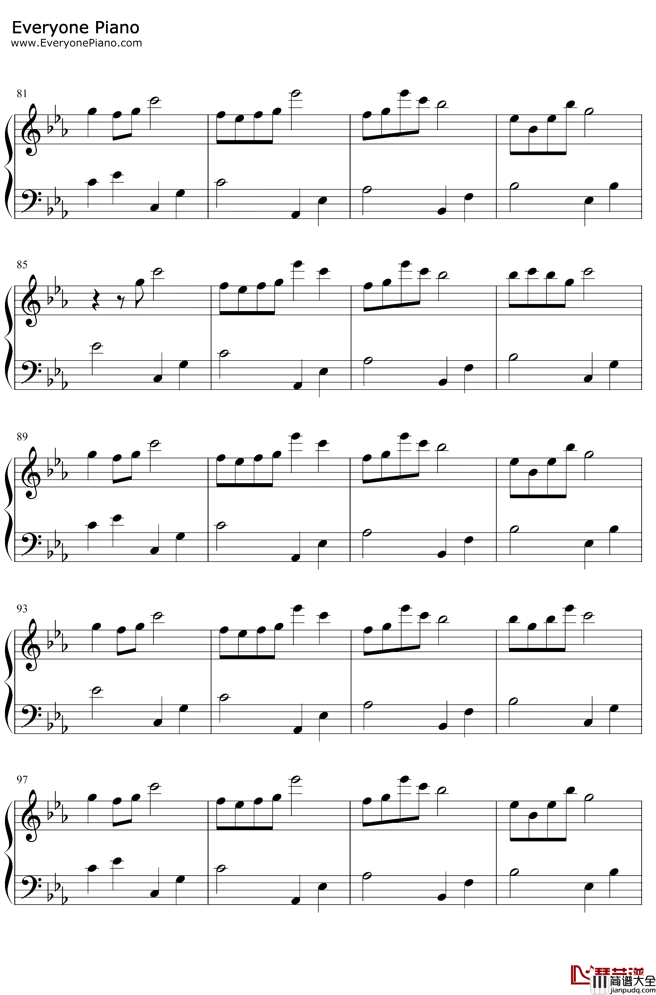 爱上你的微笑钢琴谱_李哈哈_纯音乐