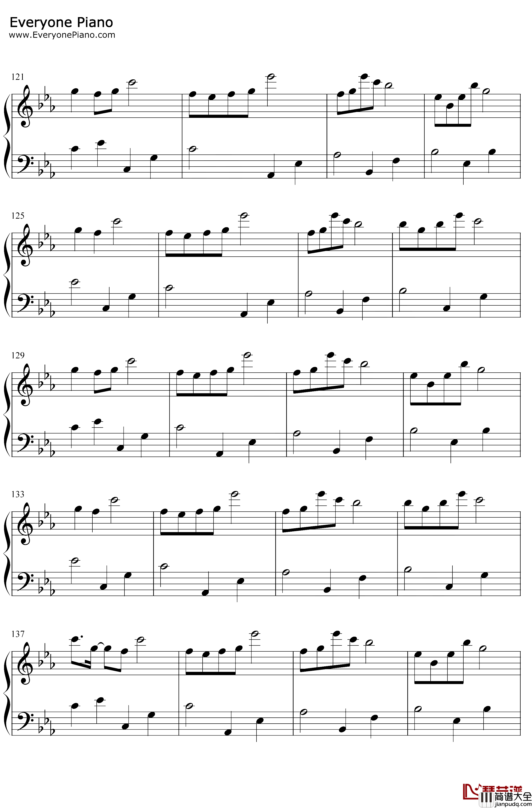 爱上你的微笑钢琴谱_李哈哈_纯音乐