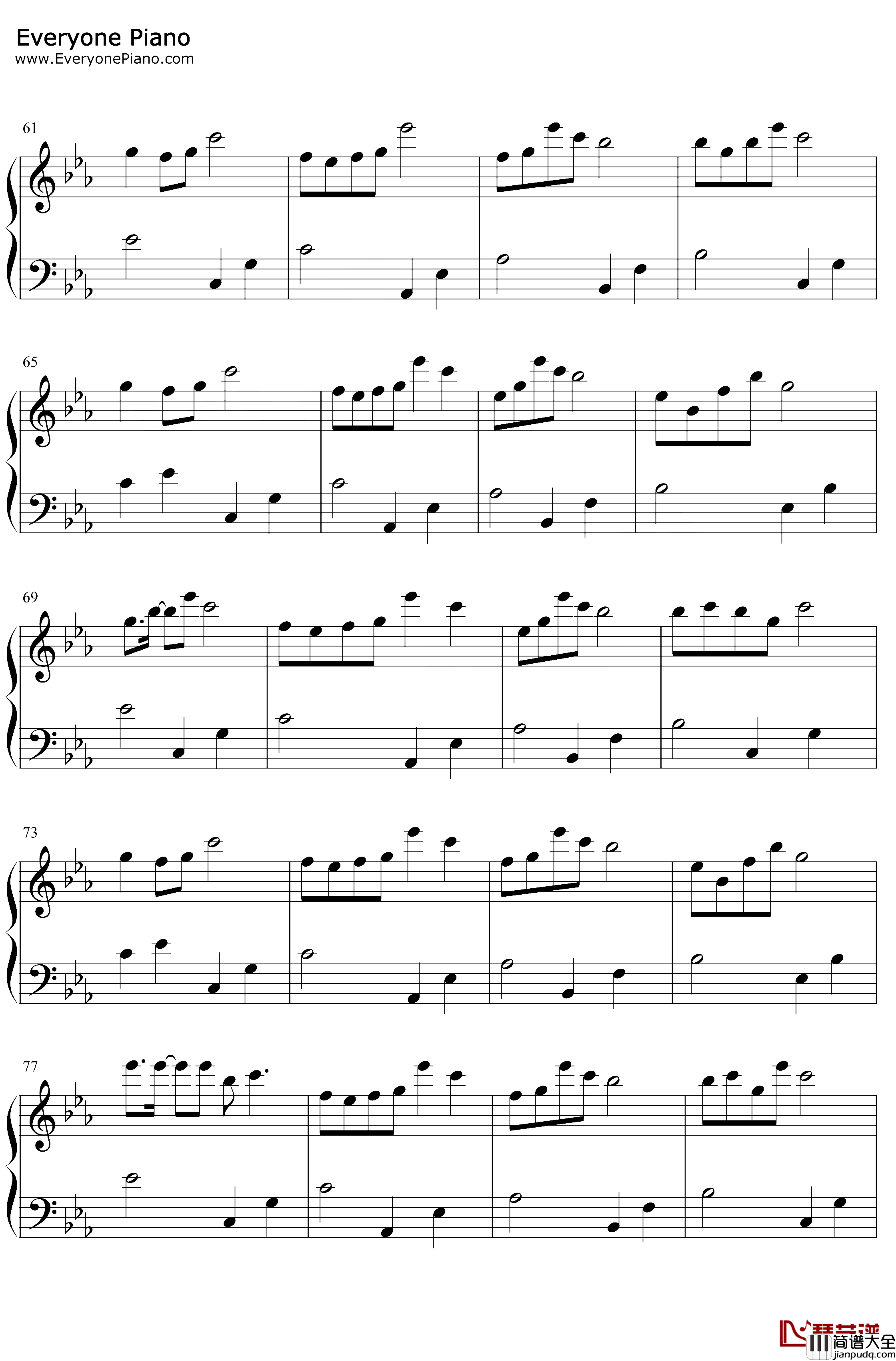 爱上你的微笑钢琴谱_李哈哈_纯音乐