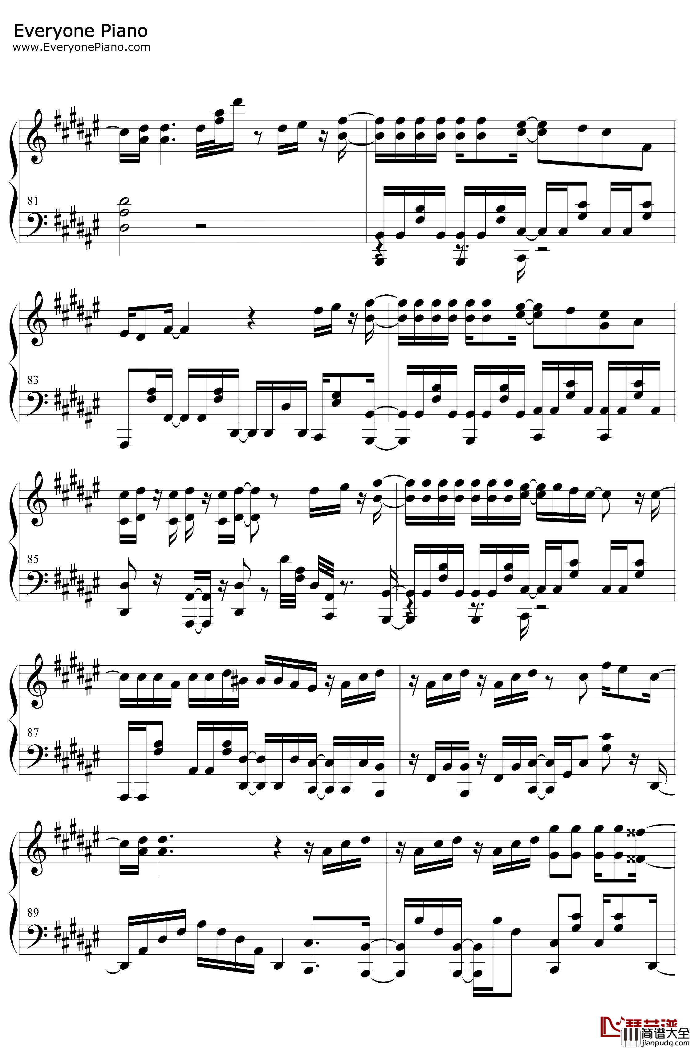 Nameless_Story钢琴谱_岸田教团_THE明星Rockets_某科学的超电磁炮TED