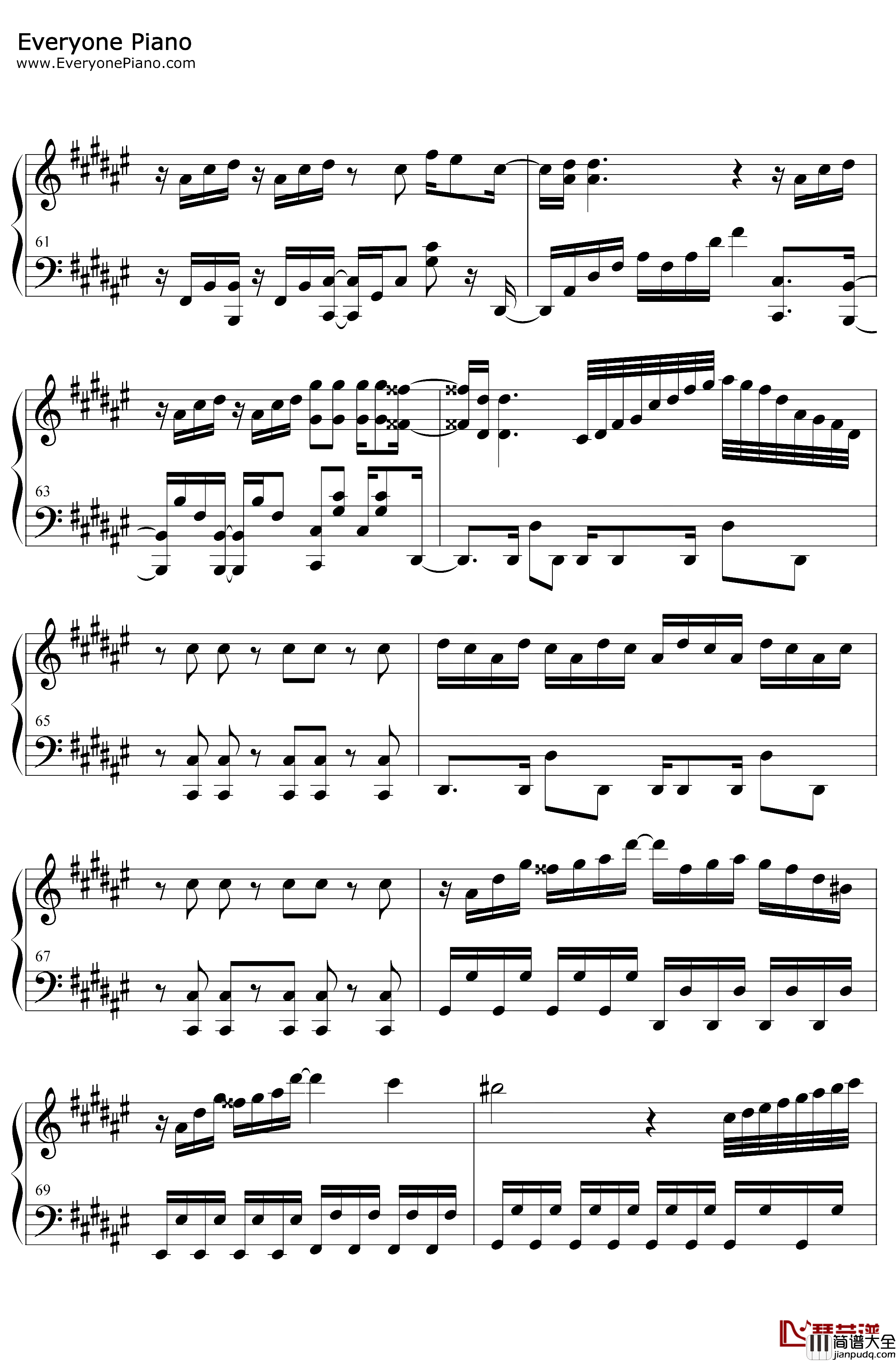 Nameless_Story钢琴谱_岸田教团_THE明星Rockets_某科学的超电磁炮TED