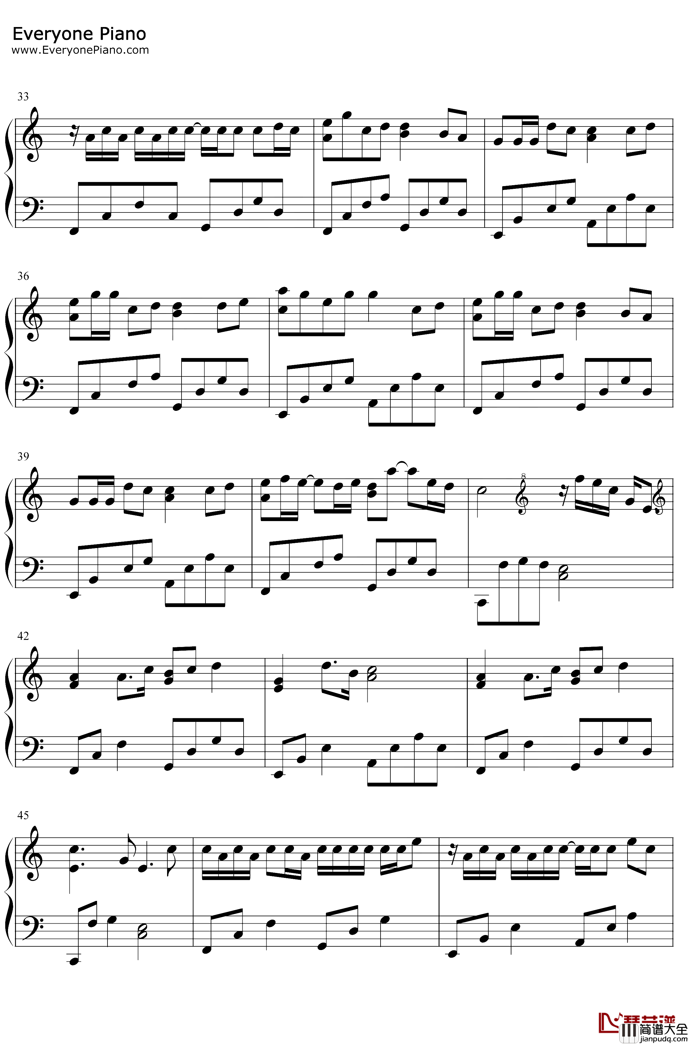 把回忆拼好给你钢琴谱_王贰浪_我们之间的回忆全部都小心地收集_抖音热歌