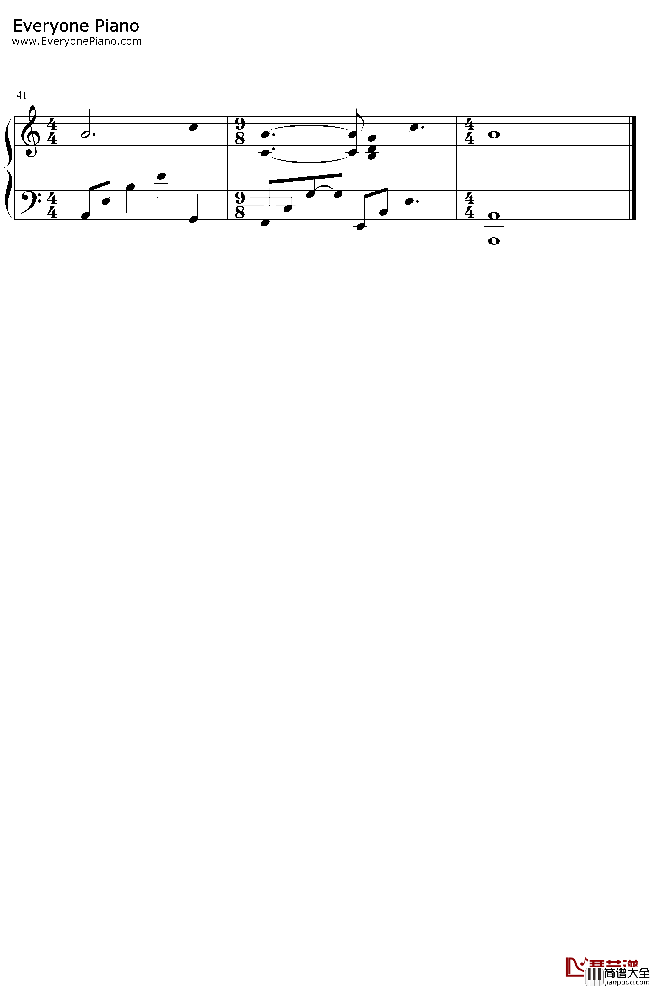 街道的寂寞钢琴谱_石进_C调简单版