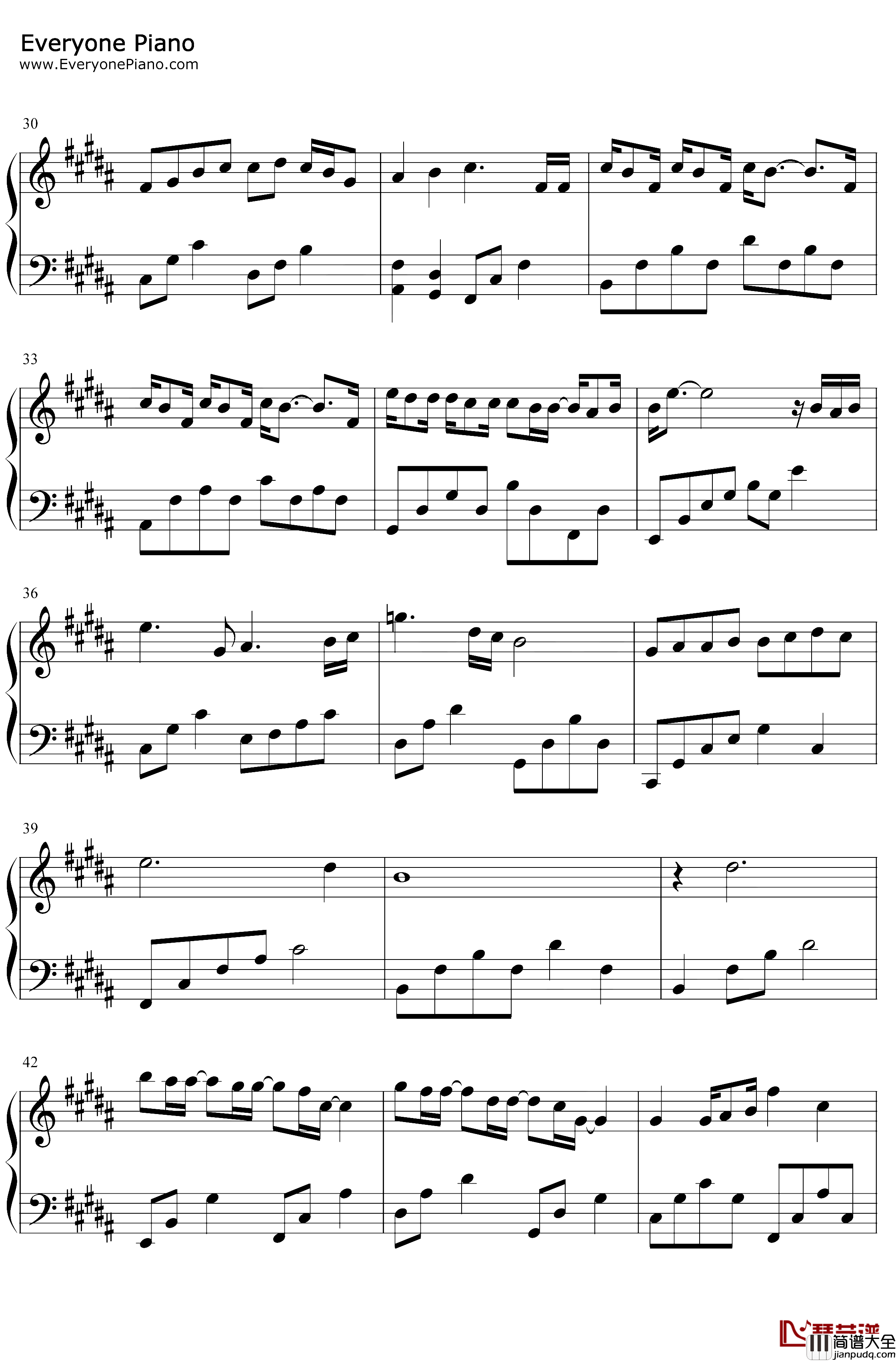 幸存者钢琴谱_林俊杰_林俊杰