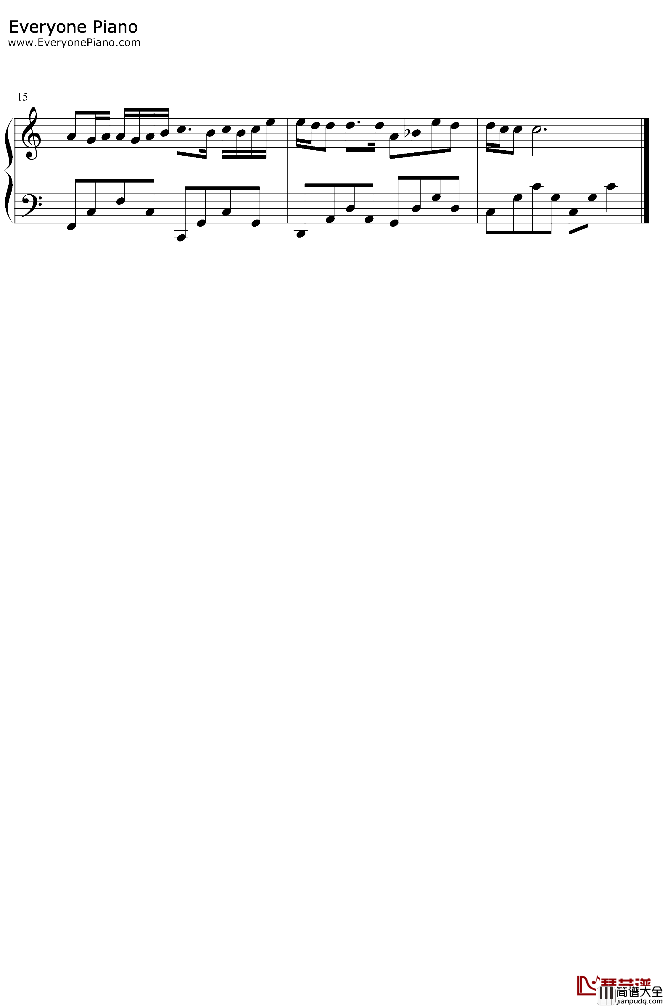 好心分手钢琴谱_卢巧音王力宏_C调简单版