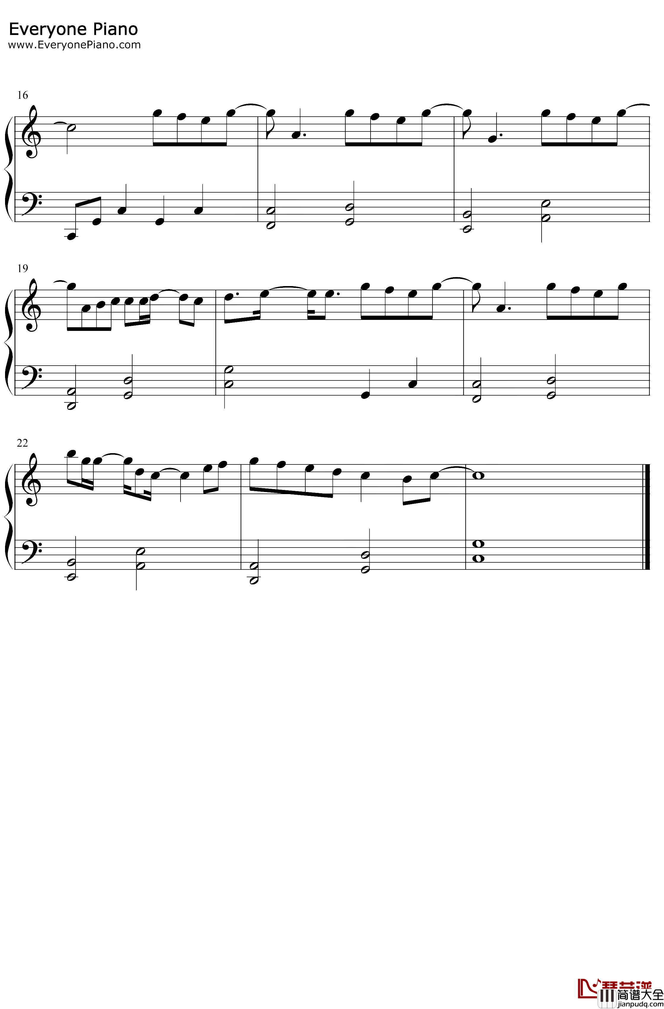 说谎钢琴谱_林宥嘉_C调简单版