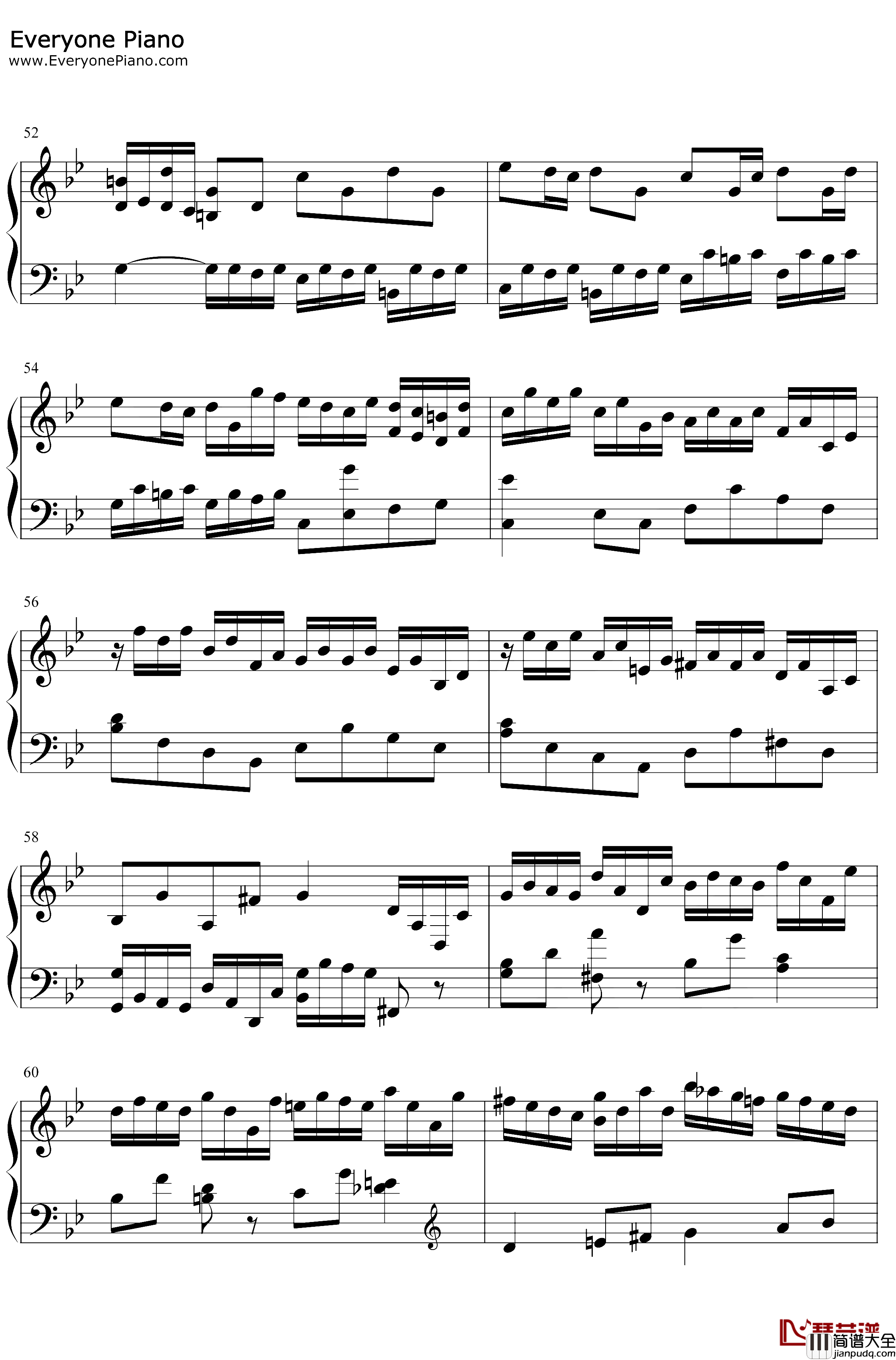 巴赫の赋格作品第578首钢琴谱_巴赫_巴赫の赋格作品第578首