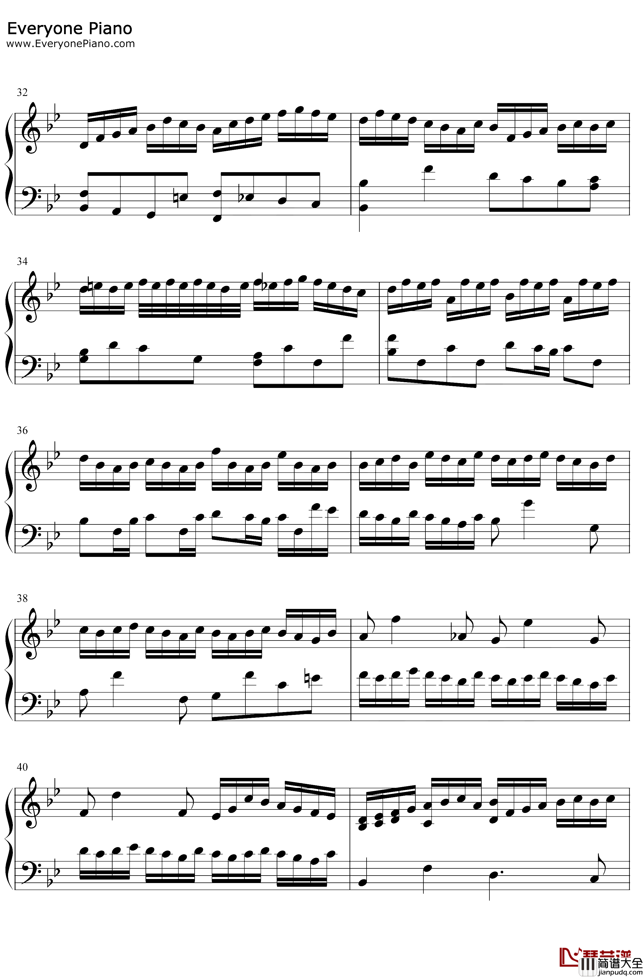 巴赫の赋格作品第578首钢琴谱_巴赫_巴赫の赋格作品第578首