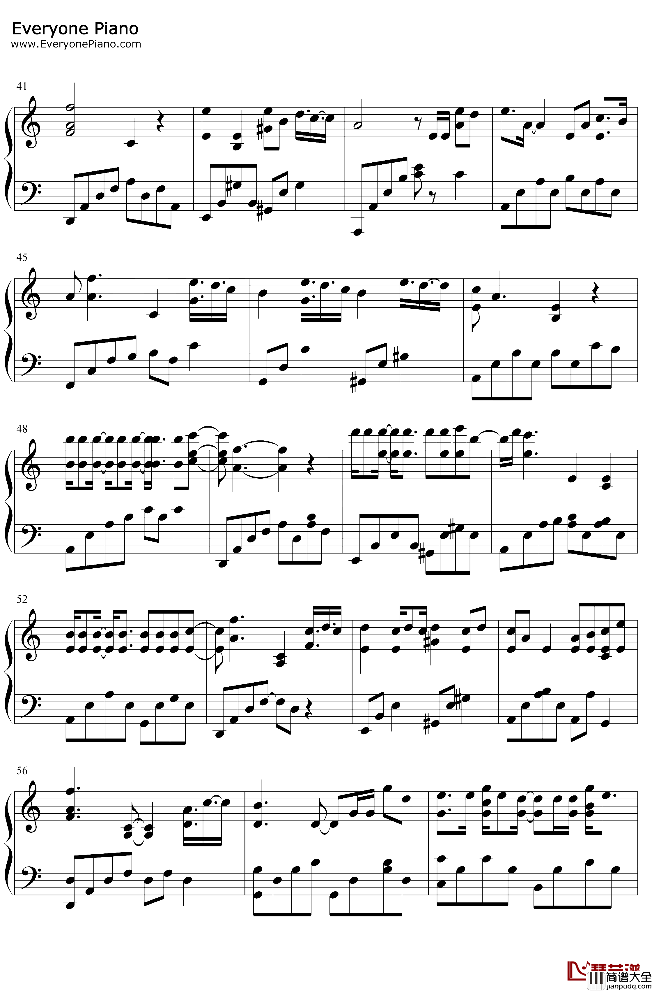 离开的那一些钢琴谱_林俊杰_林俊杰