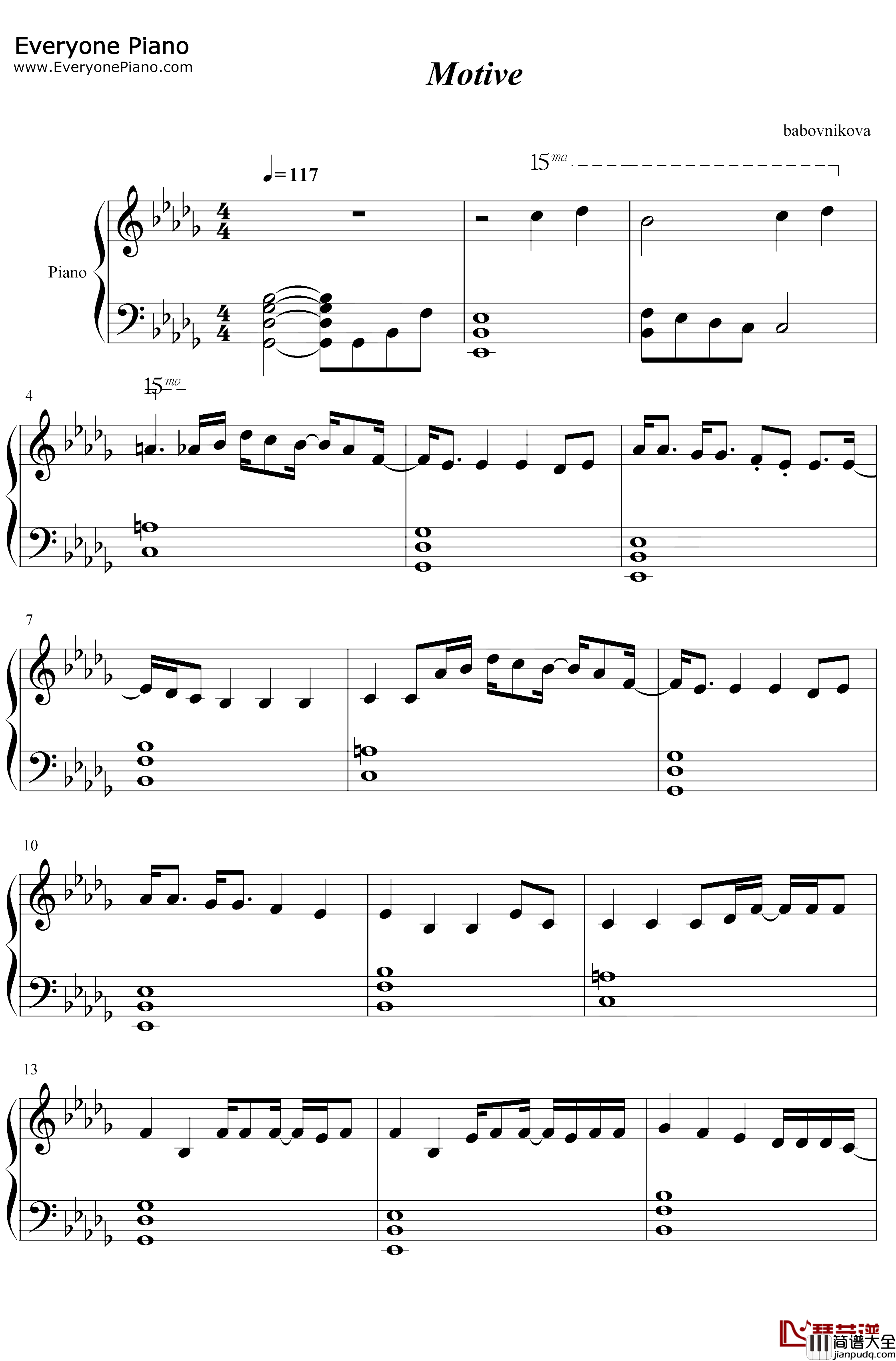 Motive钢琴谱_ArianaGrandeDojaCat_ArianaGrandeftDojaCat