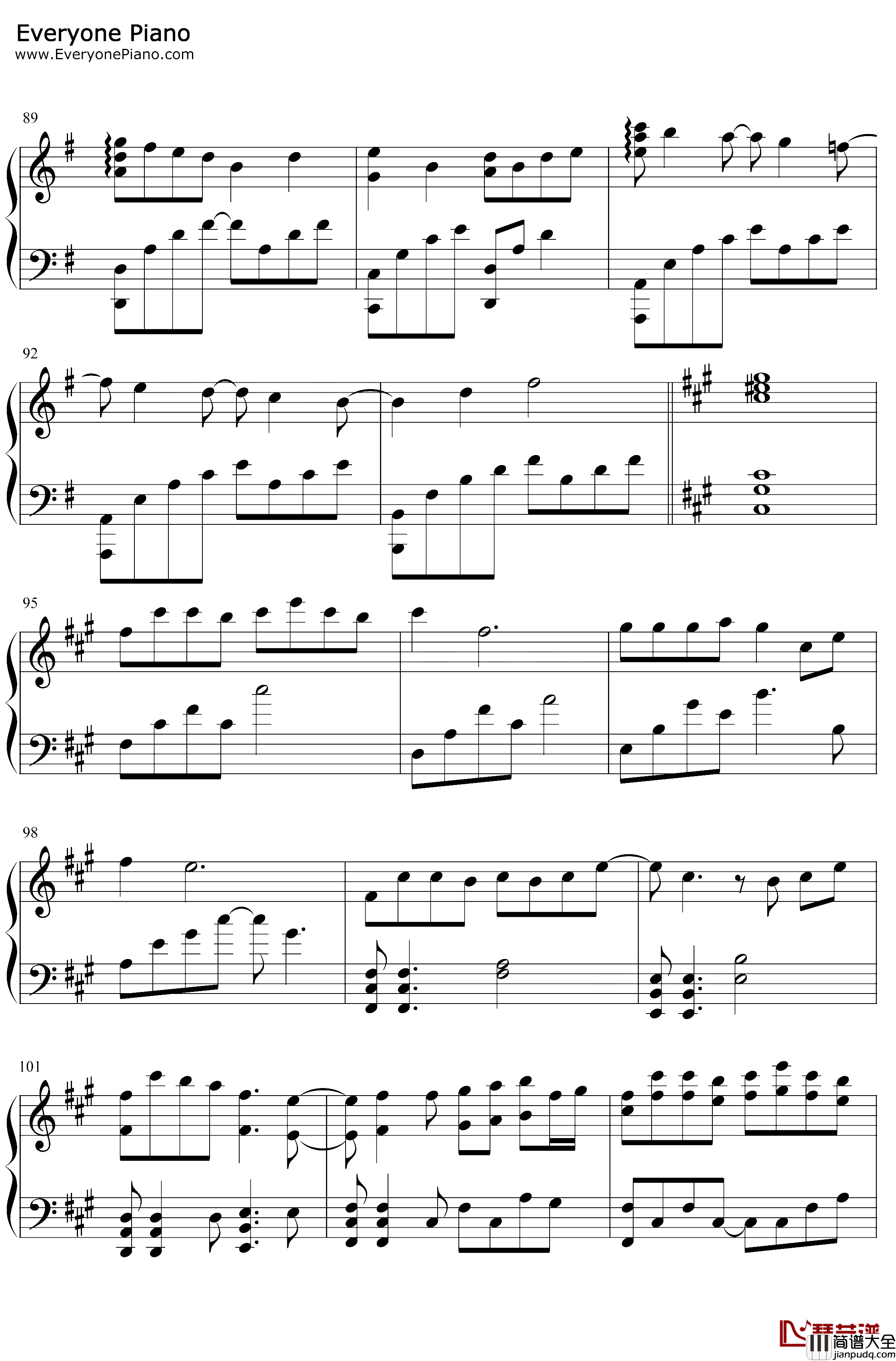 凉凉钢琴谱_张碧晨杨宗纬_完美版