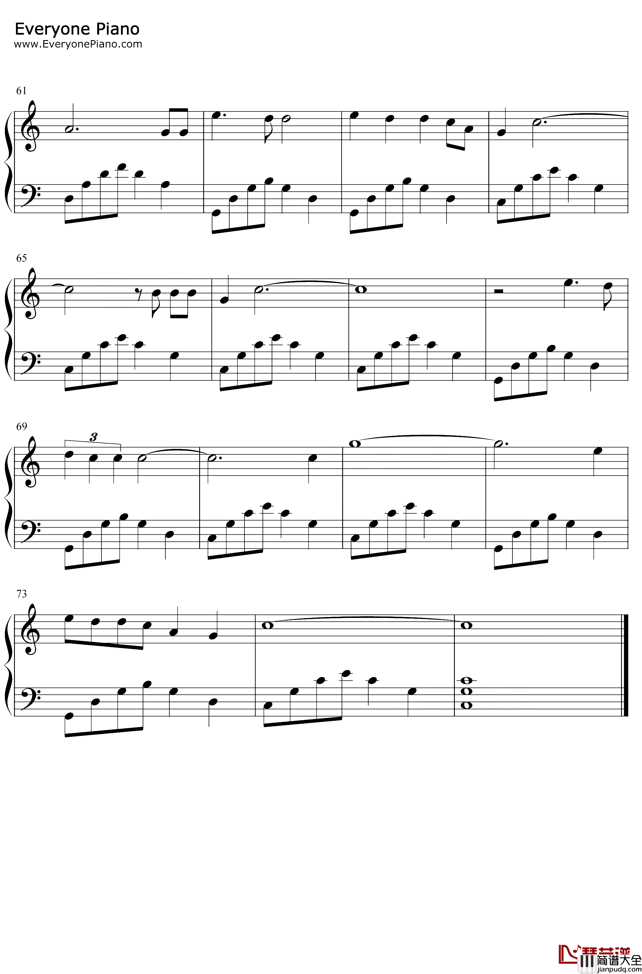 你是我的眼钢琴谱_萧煌奇_C调简单版