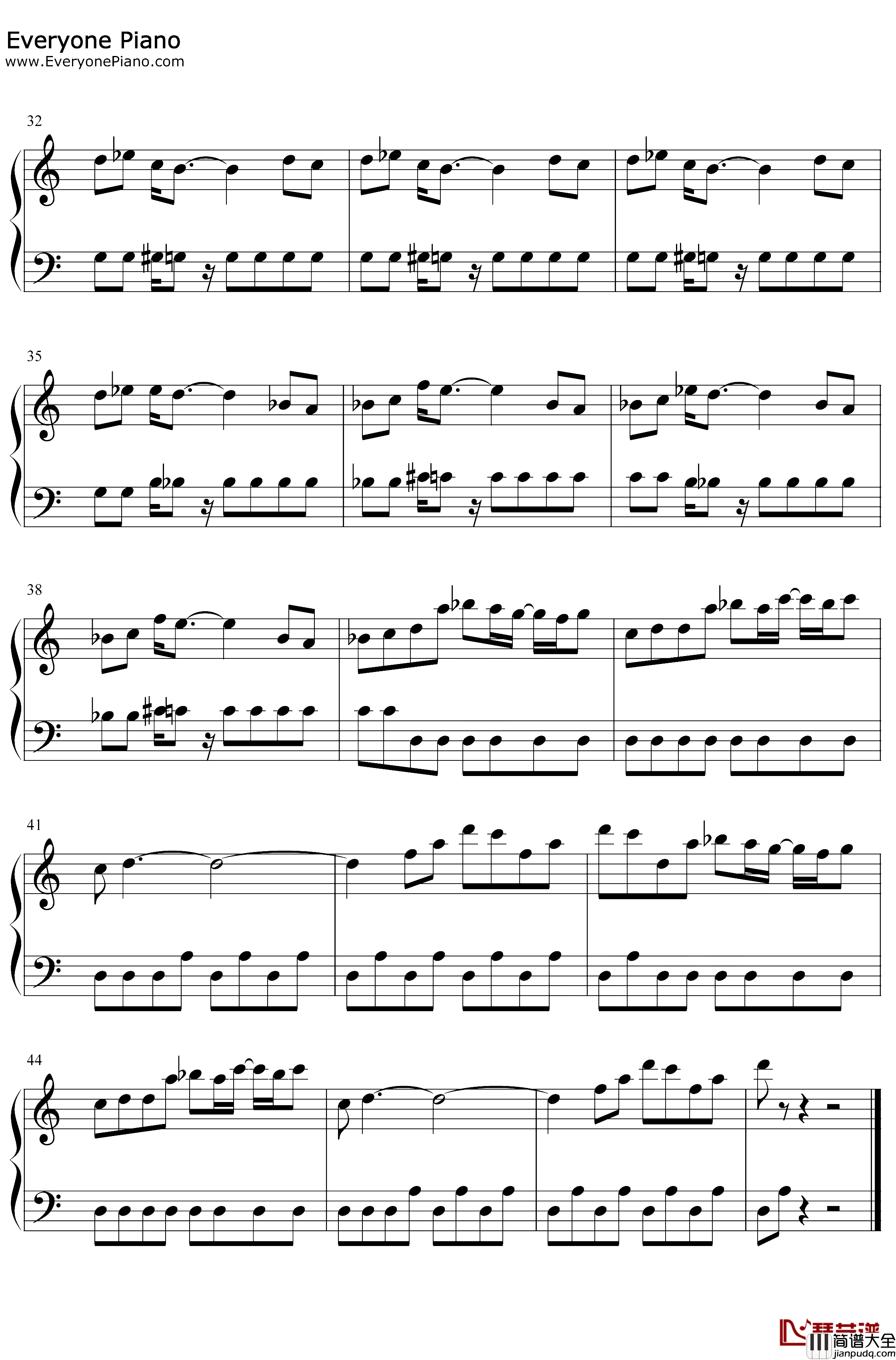 魂斗罗第五关背景音乐钢琴谱_Konami_魂斗罗第五关背景音乐