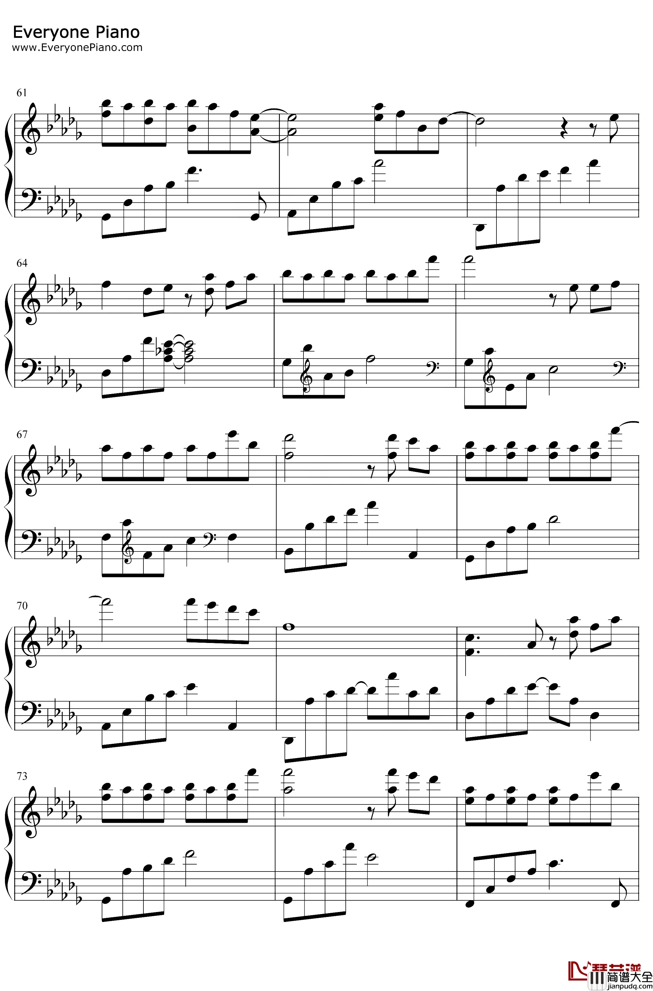 飘落的云钢琴谱_石进