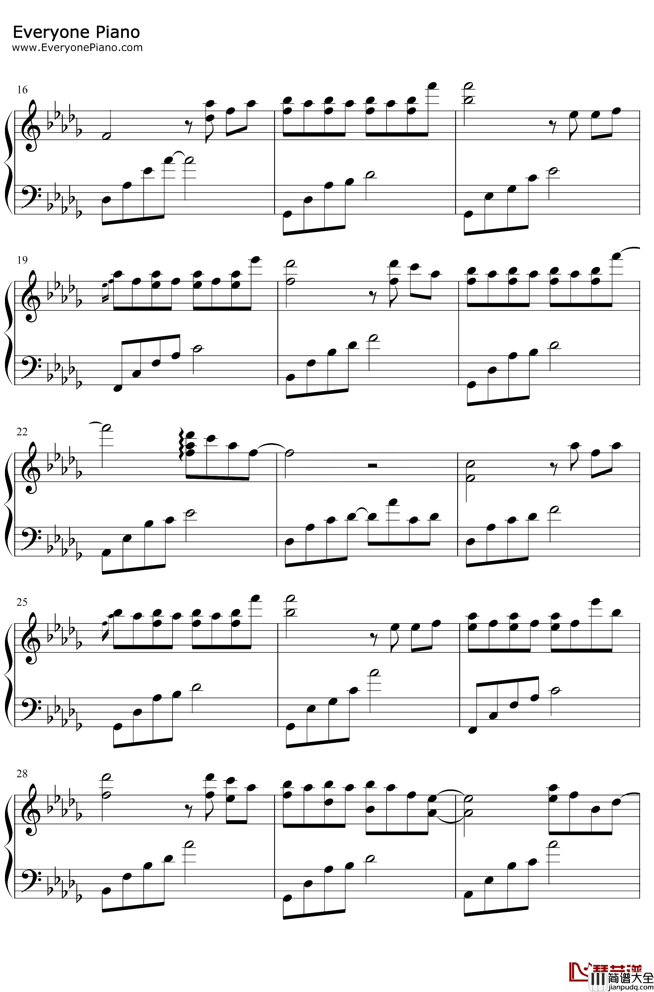 飘落的云钢琴谱_石进