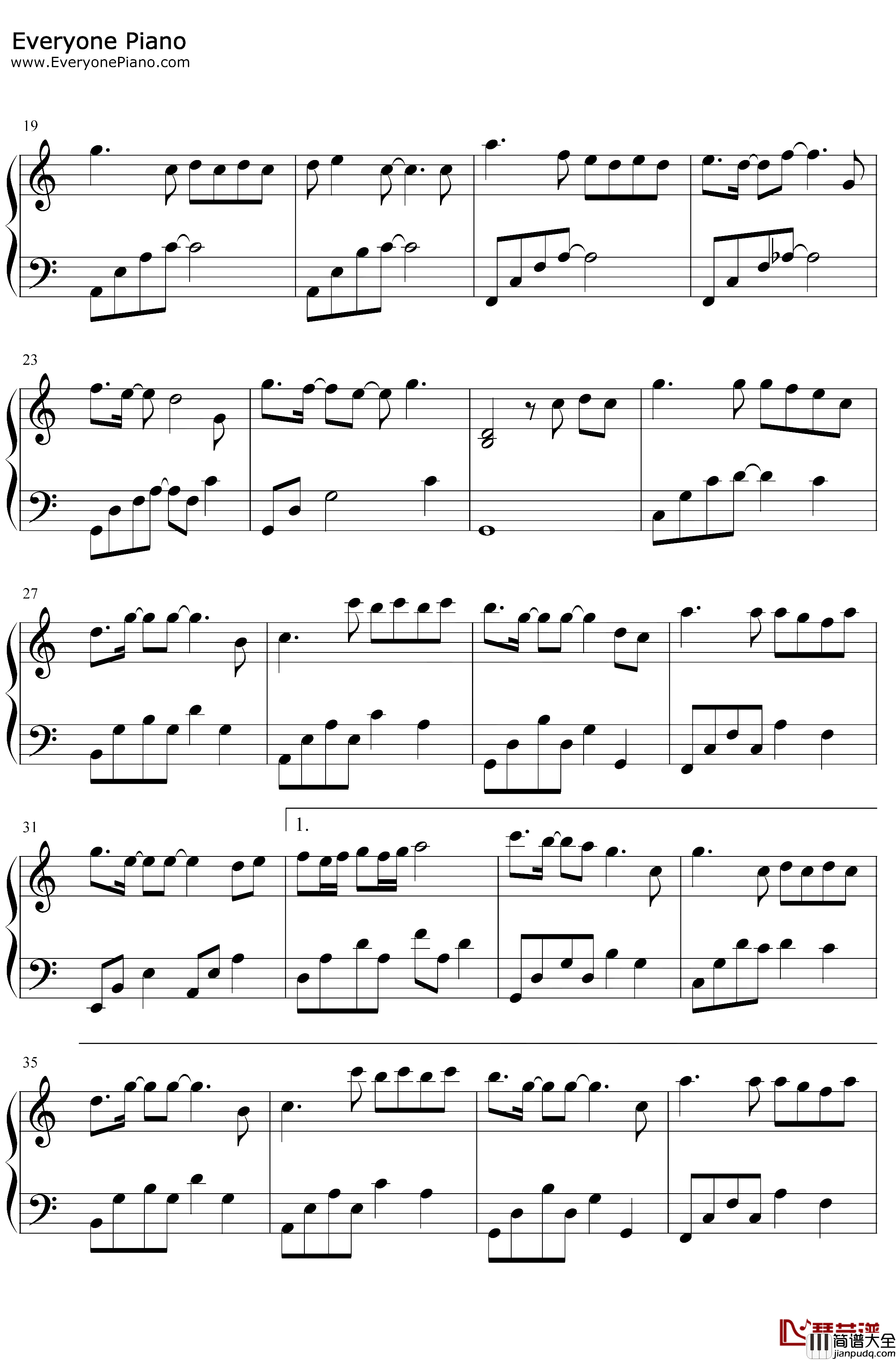 想要爱他钢琴谱_左颜_飞跃几千公里也不怕