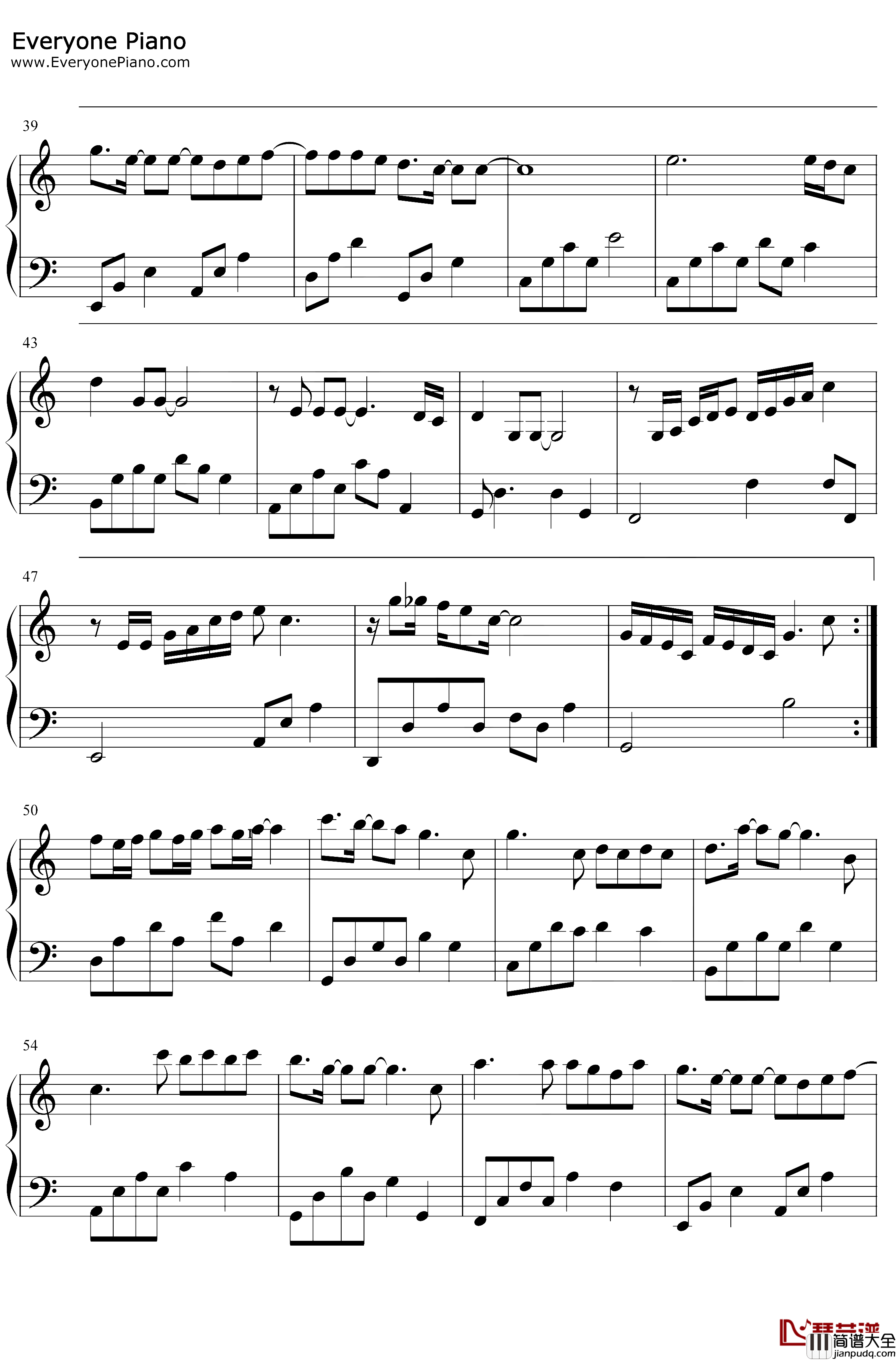 想要爱他钢琴谱_左颜_飞跃几千公里也不怕