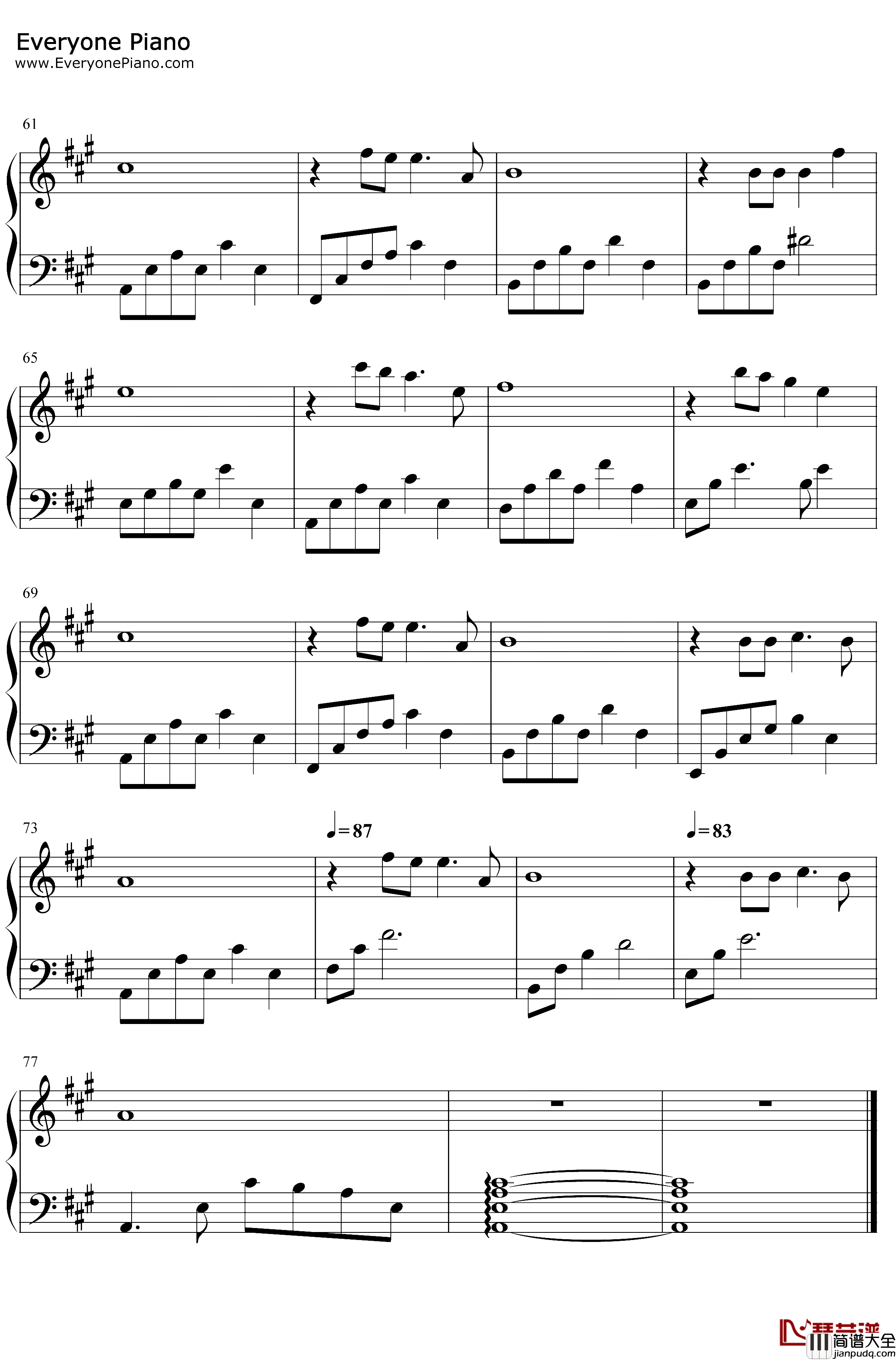 所以少年人钢琴谱_房东的猫_一生有你青春回忆曲