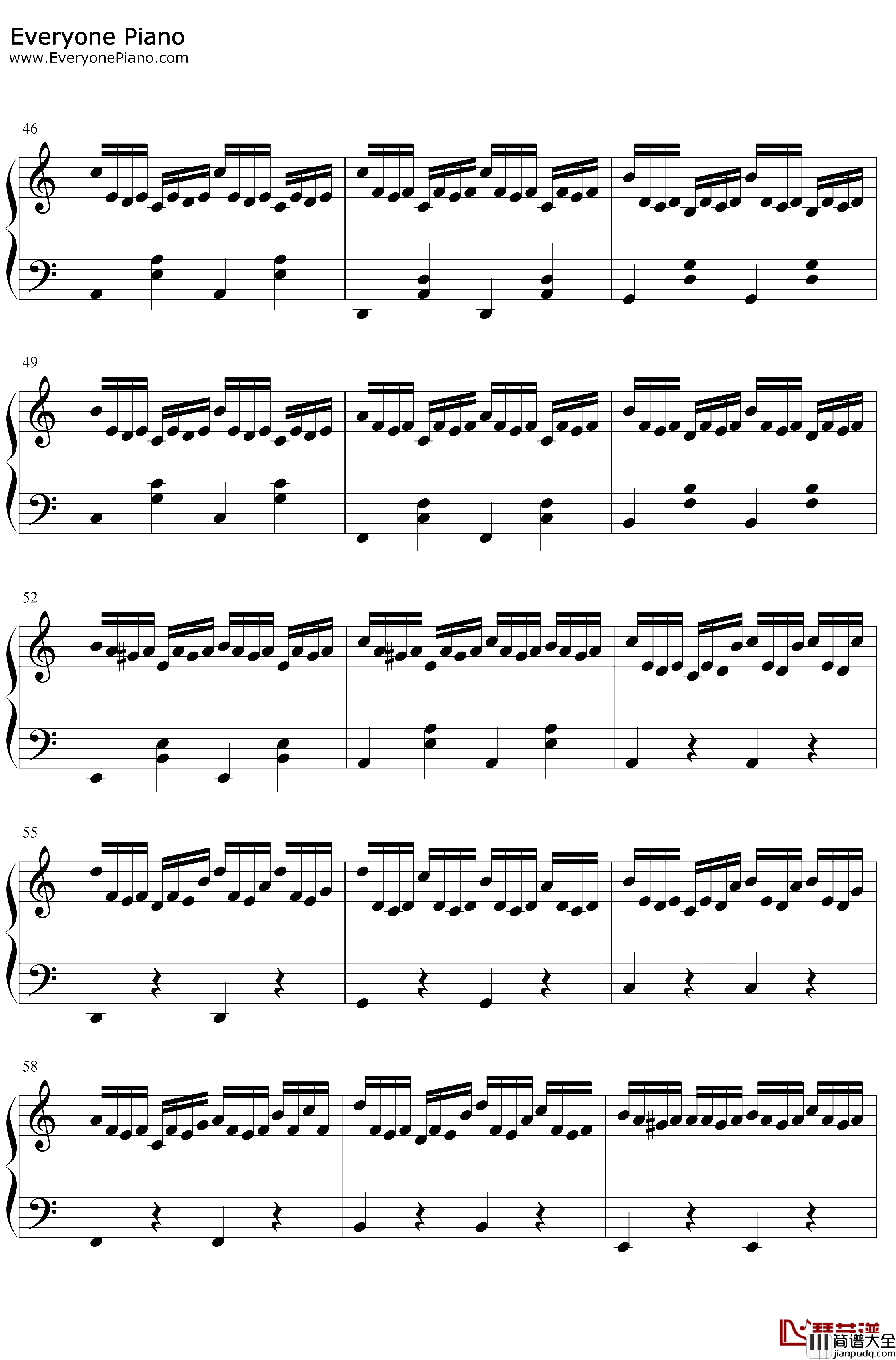 g小调巴赫钢琴谱_巴赫_C调简单版