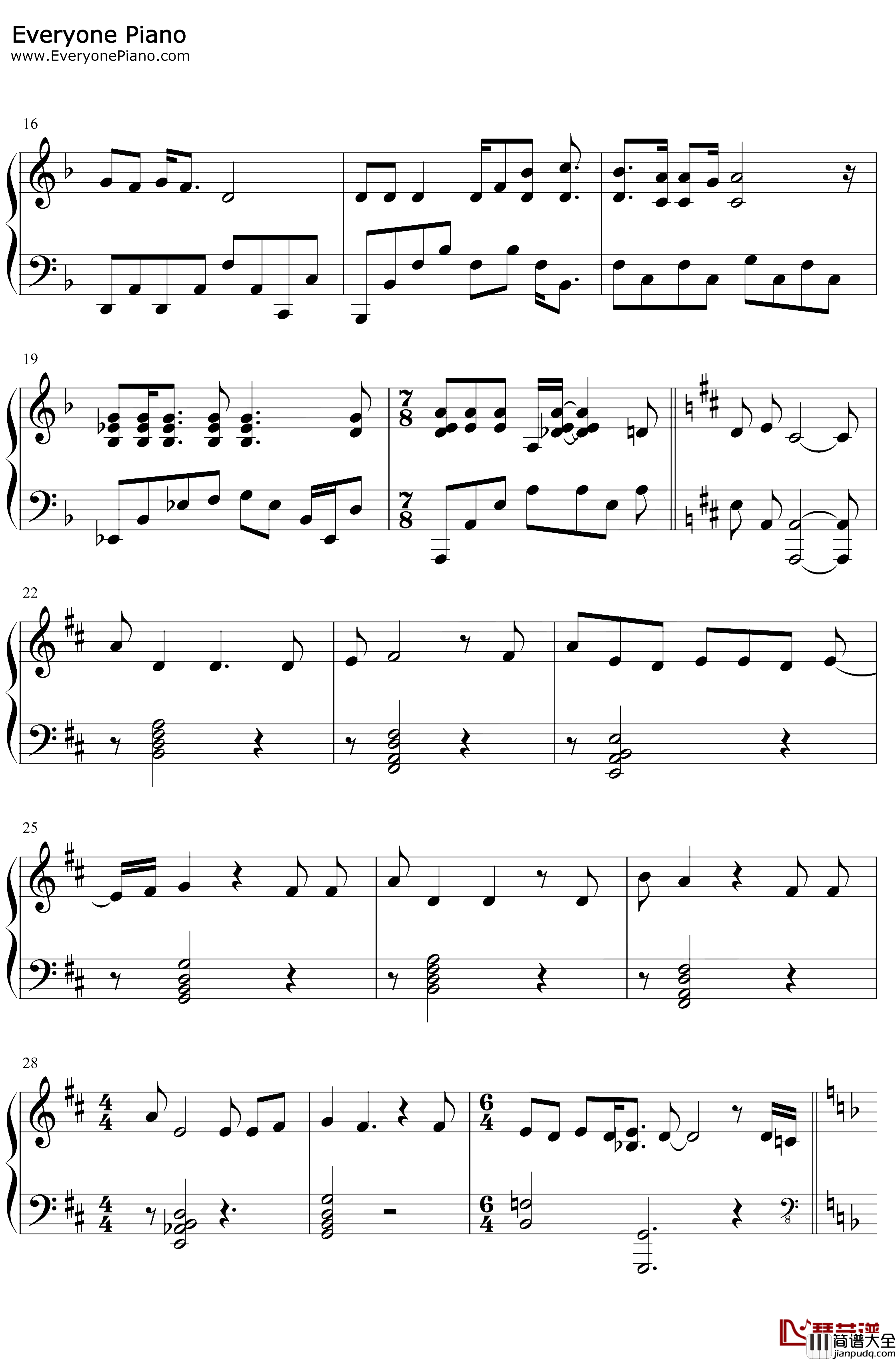 Monster钢琴谱_Elsa_冰雪奇缘音乐剧OST