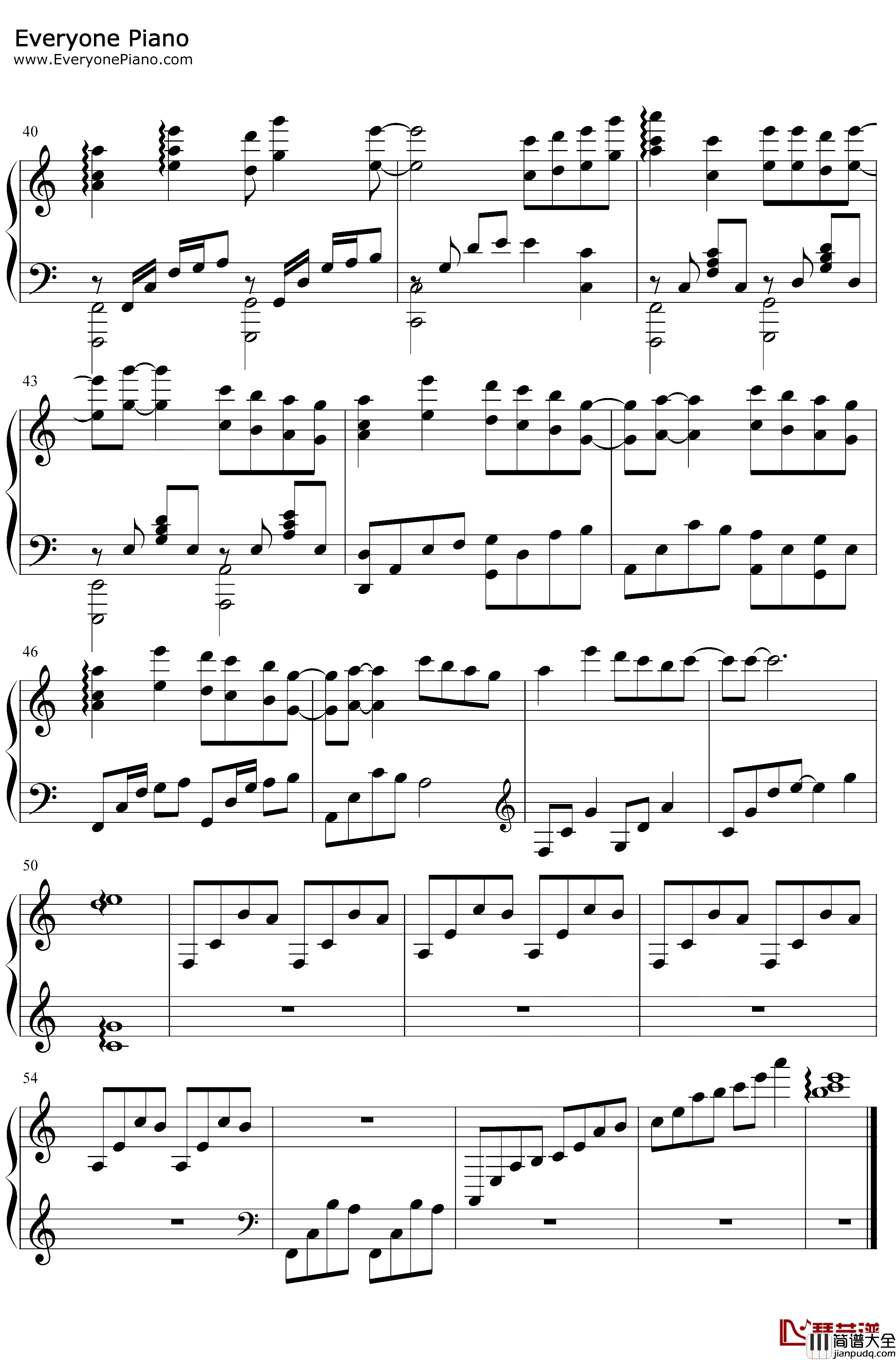 茉莉雨钢琴谱_林俊杰