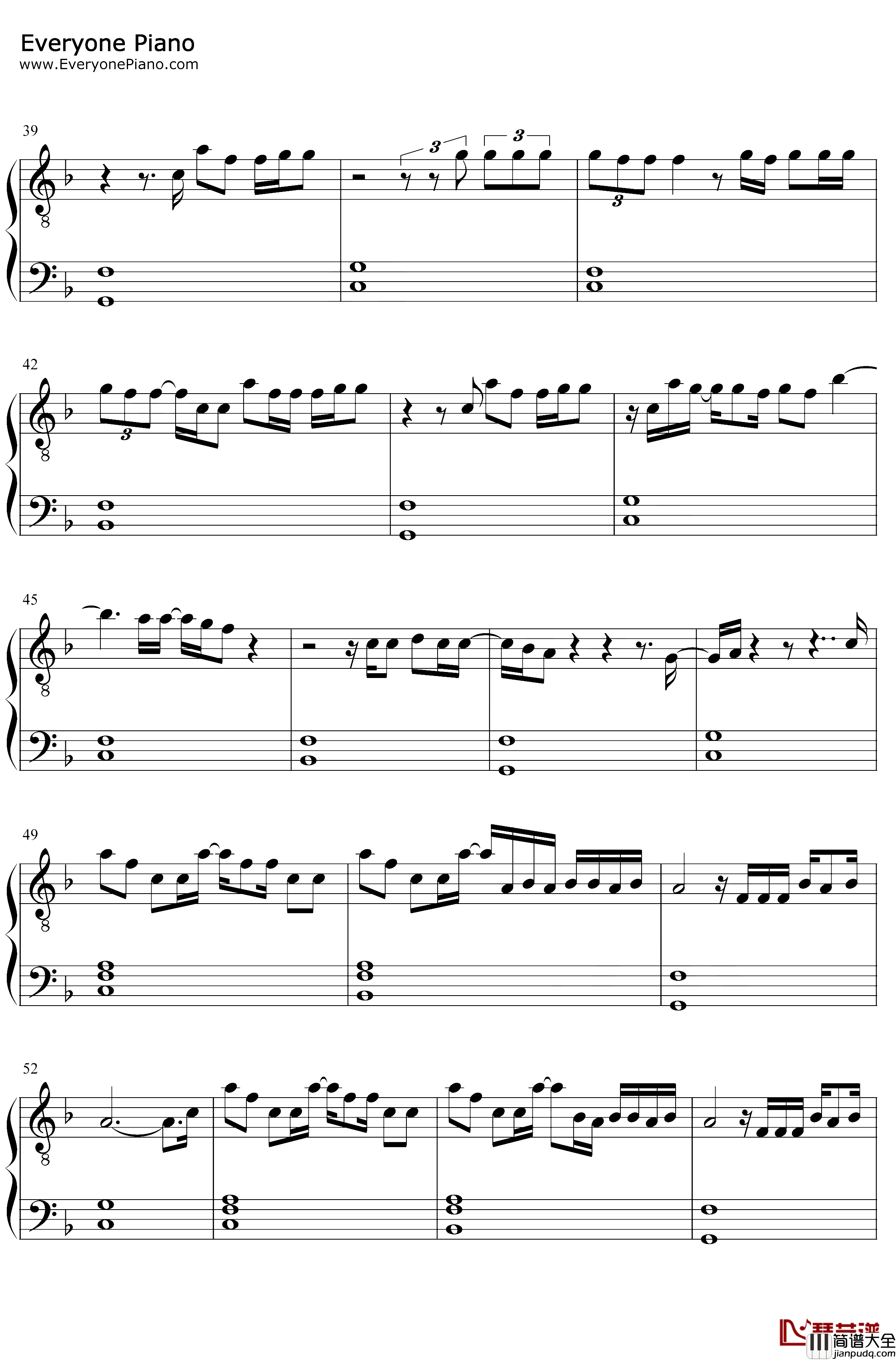 August钢琴谱_Taylor_Swift